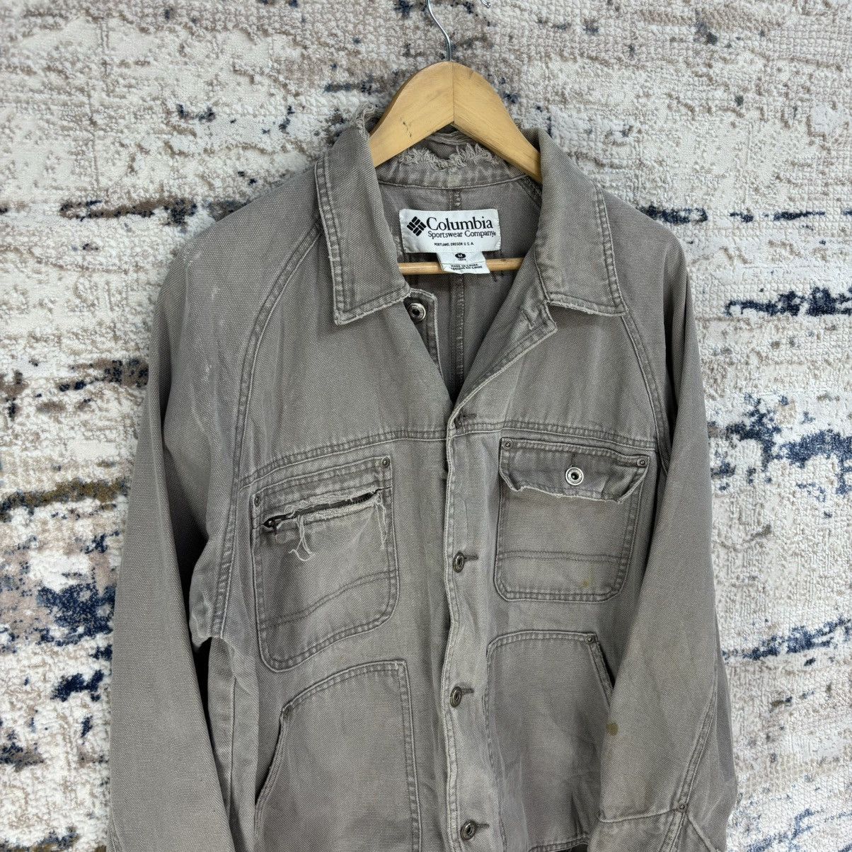 Columbia × Vintage Vintage Columbia Workwear Distressed Denim Jacket Size US M / EU 48-50 / 2 - 12 Thumbnail