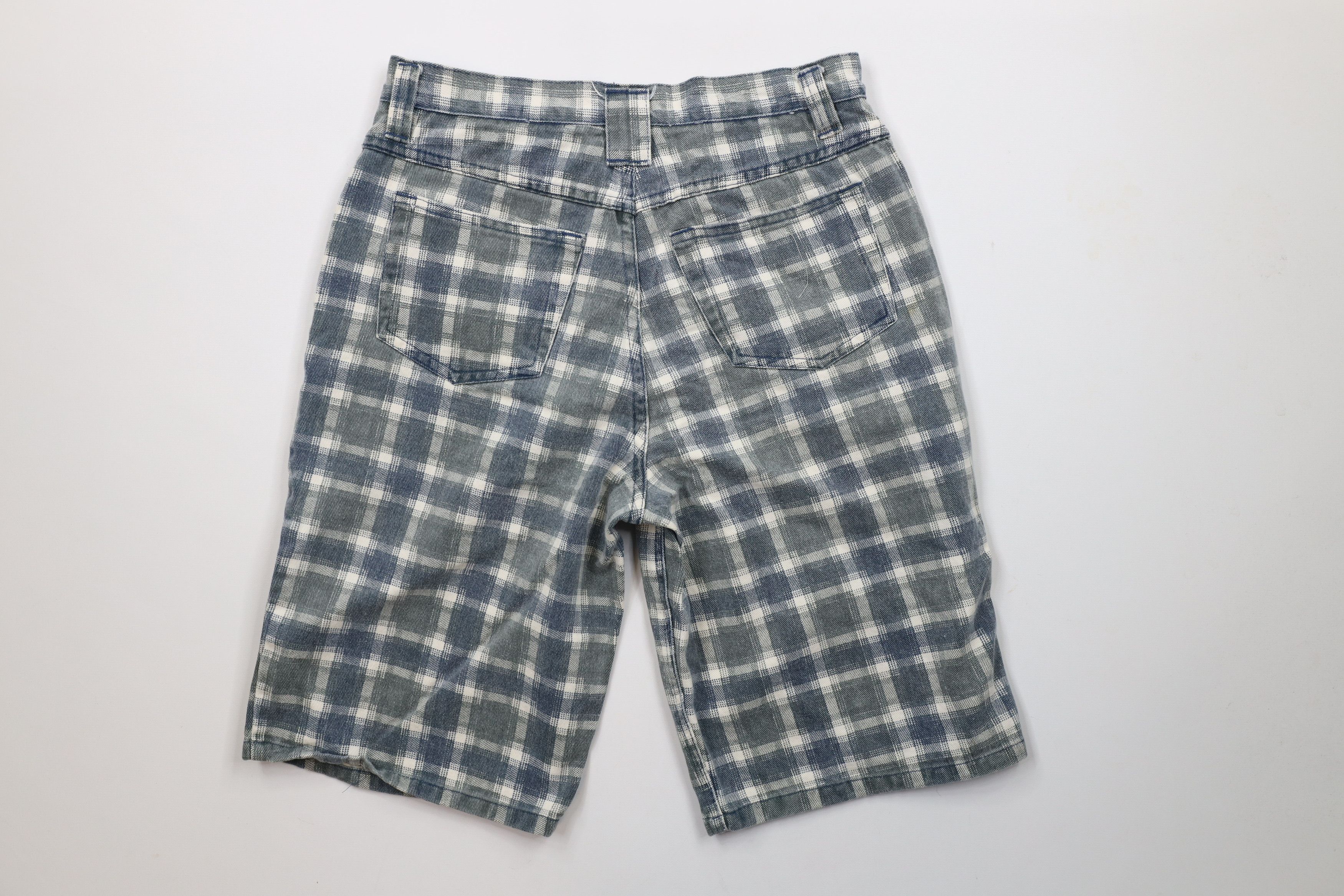 Vintage Vintage 90s Streetwear Fit Denim Jean Shorts Jorts Plaid Size US 30 / EU 46 - 7 Thumbnail