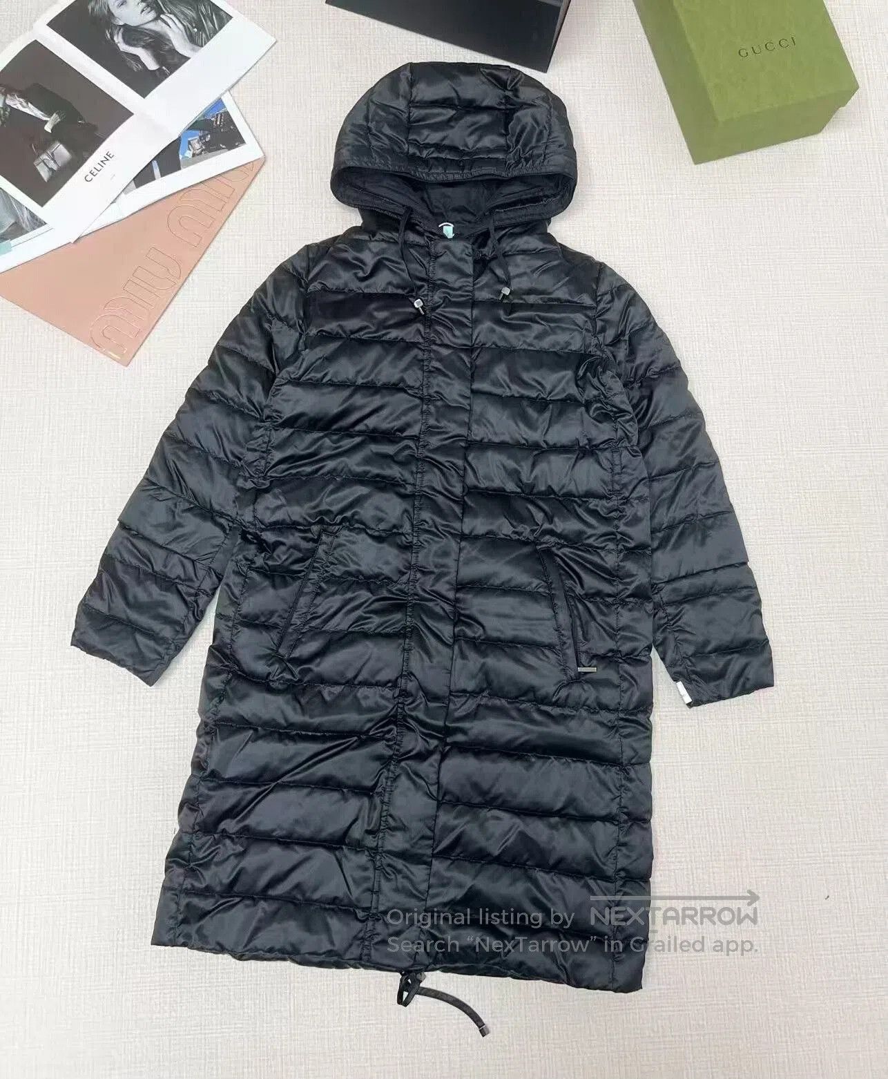 Max Mara MaxMara Black Long Down Coat. Size XL / US 12-14 / IT 48-50 - 1 Thumbnail