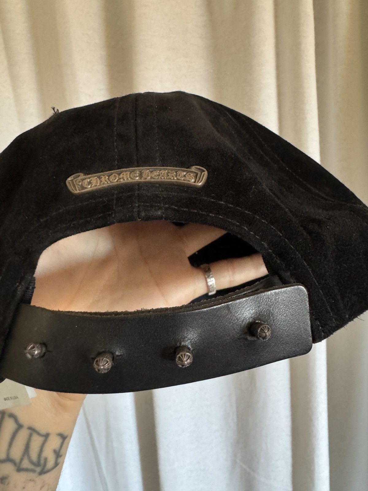 Chrome Hearts Chrome Hearts Black Suede Leather Dagger Hat Size ONE SIZE - 3 Thumbnail