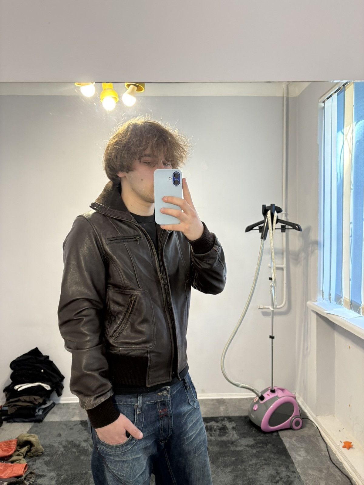 Japanese Brand 00s Vintage Leather Bomber Y2K Jacket Size US S / EU 44-46 / 1 - 10 Thumbnail
