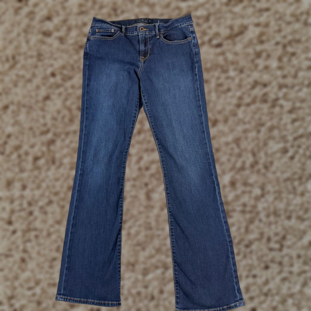 Lucky Brand VINTAGE Lucky Brand Jeans Women 8 Blue Denim Bootcut Mid Rise 28x33 5-Pocket Design Ladies Womens Jeans Blue USA 90s? Size 30" / US 8 / IT 44 - 1 Thumbnail