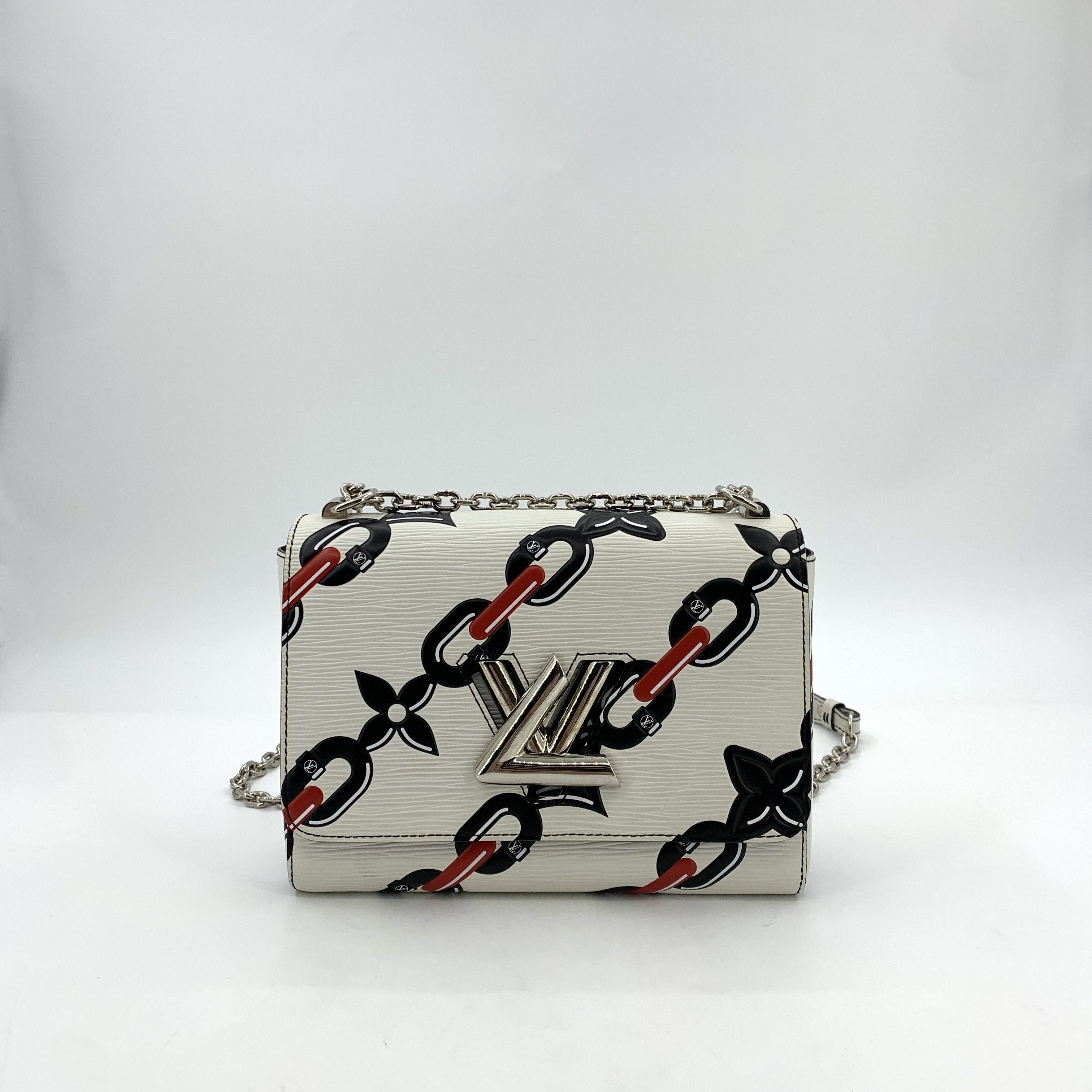 Louis Vuitton Louis Vuitton Chain Bag White Twist Lock Print 23x9x17cm Size ONE SIZE - 1 Thumbnail
