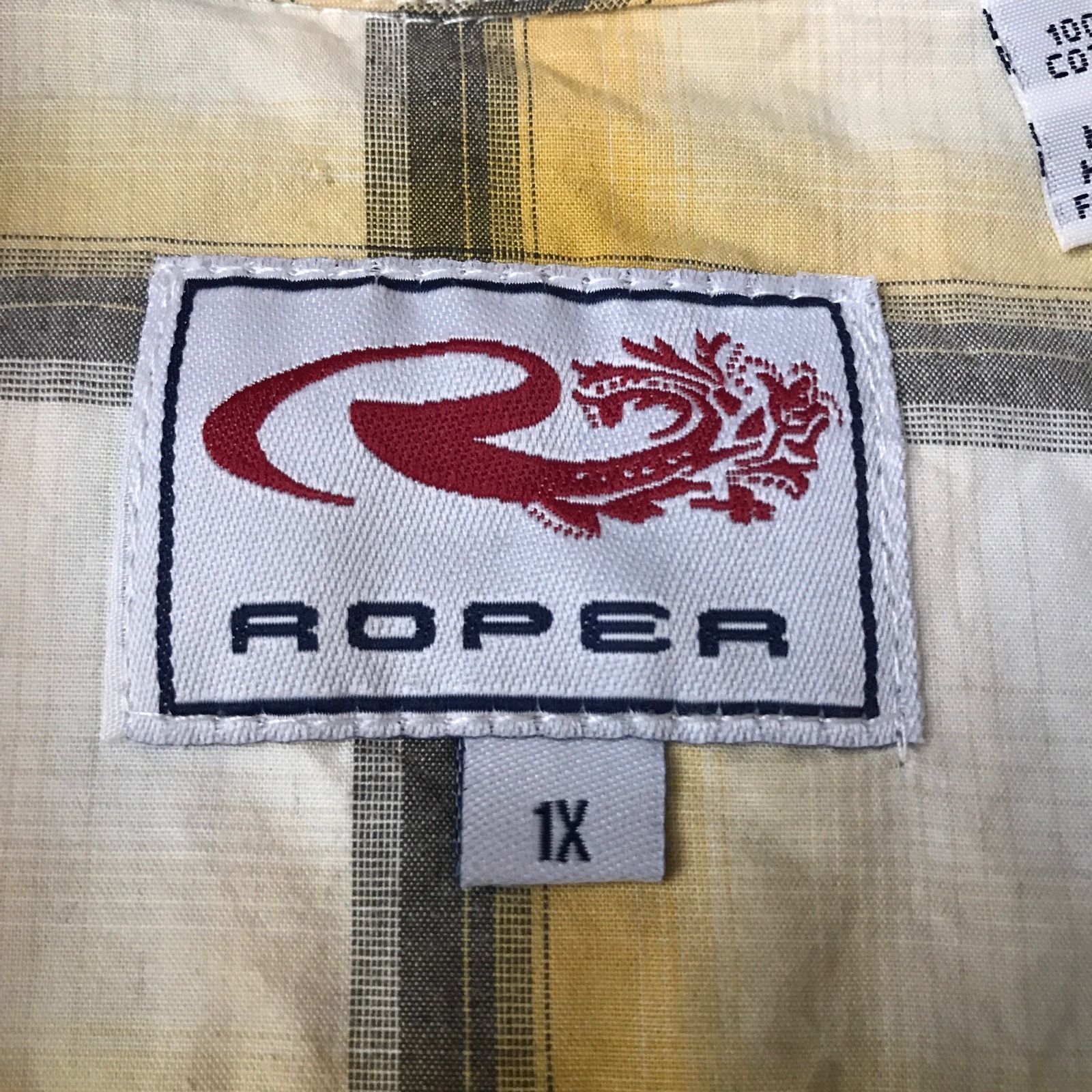 Roper Roper Western Shirt Men's Size 1X Long Sleeve Yellow Black W Size US XL / EU 56 / 4 - 4 Thumbnail