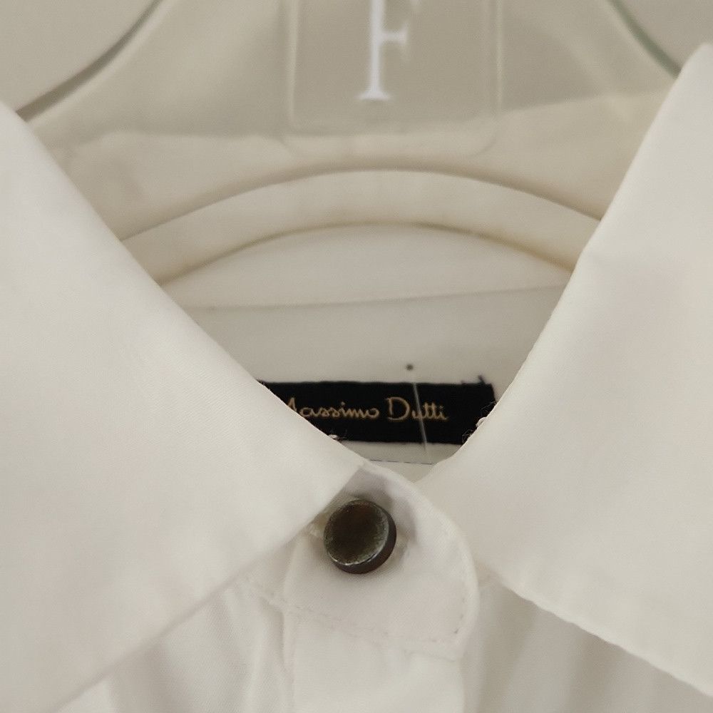 Massimo Dutti MASSIMO DUTTI | Button Down Shirt White Long Sleeve Sz 10 Size L / US 10 / IT 46 - 3 Thumbnail