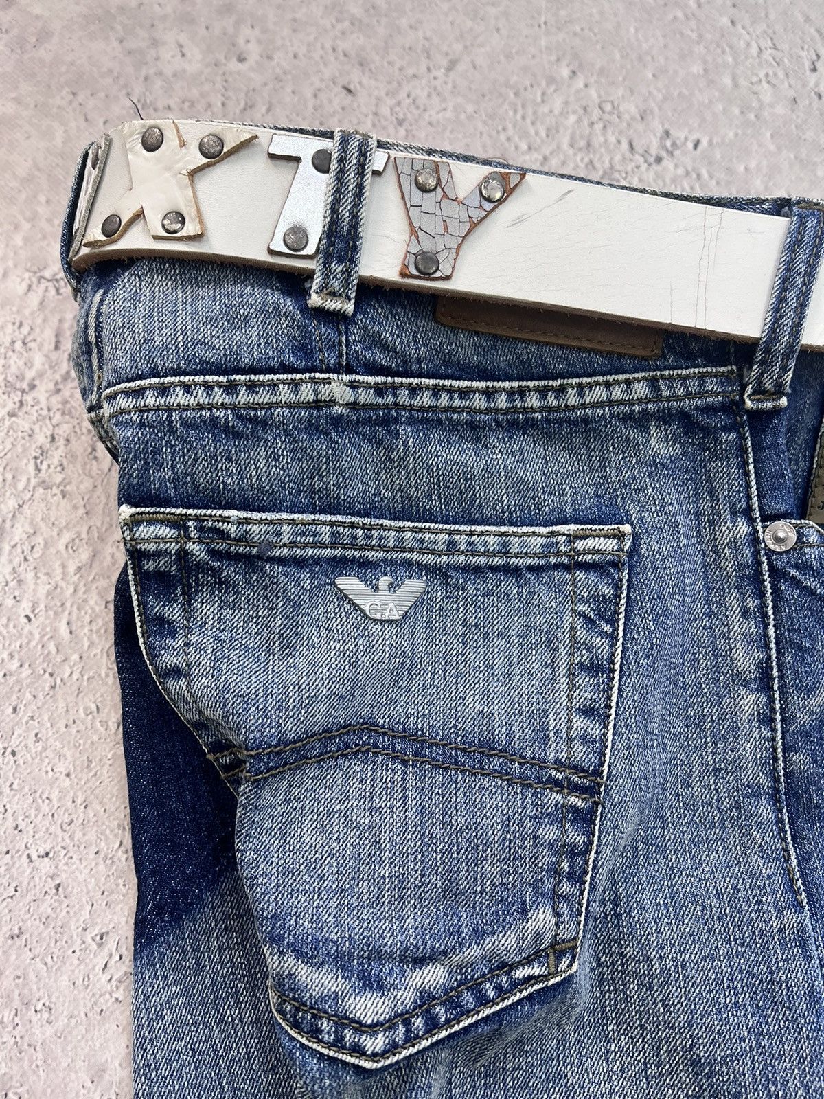 Emporio Armani Vintage Rick Owens Balenciaga Style Armani Jeans Washed 90s Size US 32 / EU 48 - 9 Thumbnail