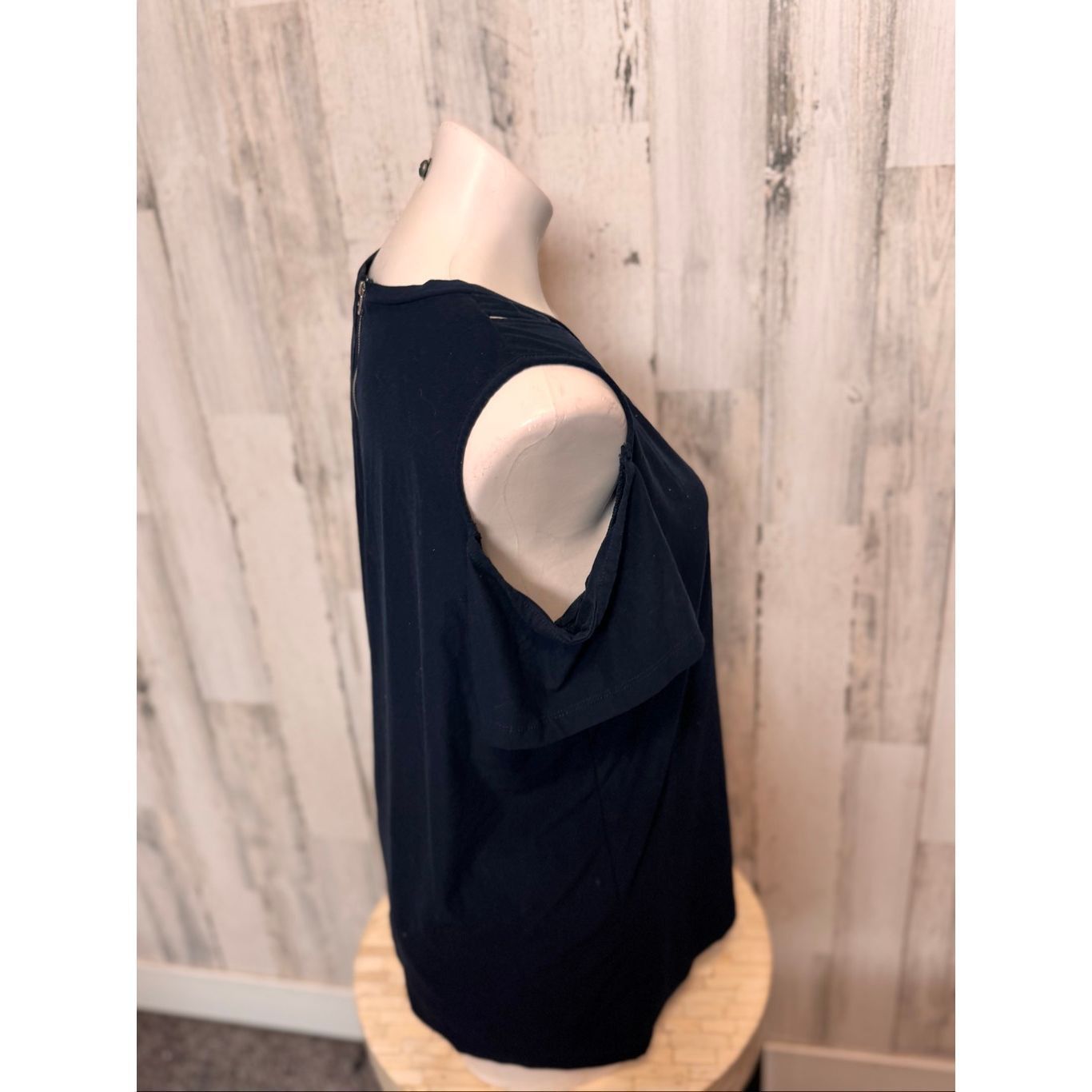 Other Glitz Navy Cold Shoulder Cutout Short Sleeve Top – Size 2X Size XXL / US 16-18 / IT 52-54 - 6 Thumbnail