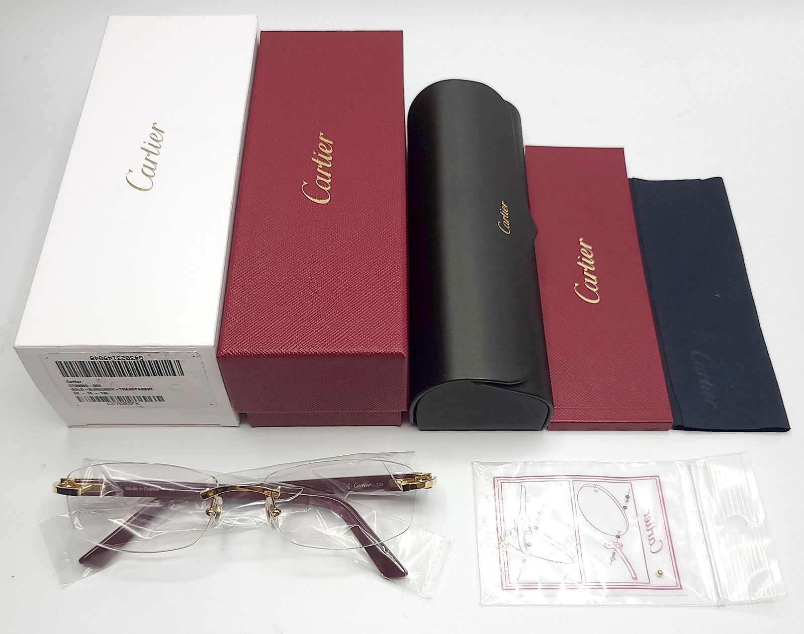 Cartier NEW! Cartier Glasses Canazei Burbundy CT0048O Size ONE SIZE - 1 Thumbnail