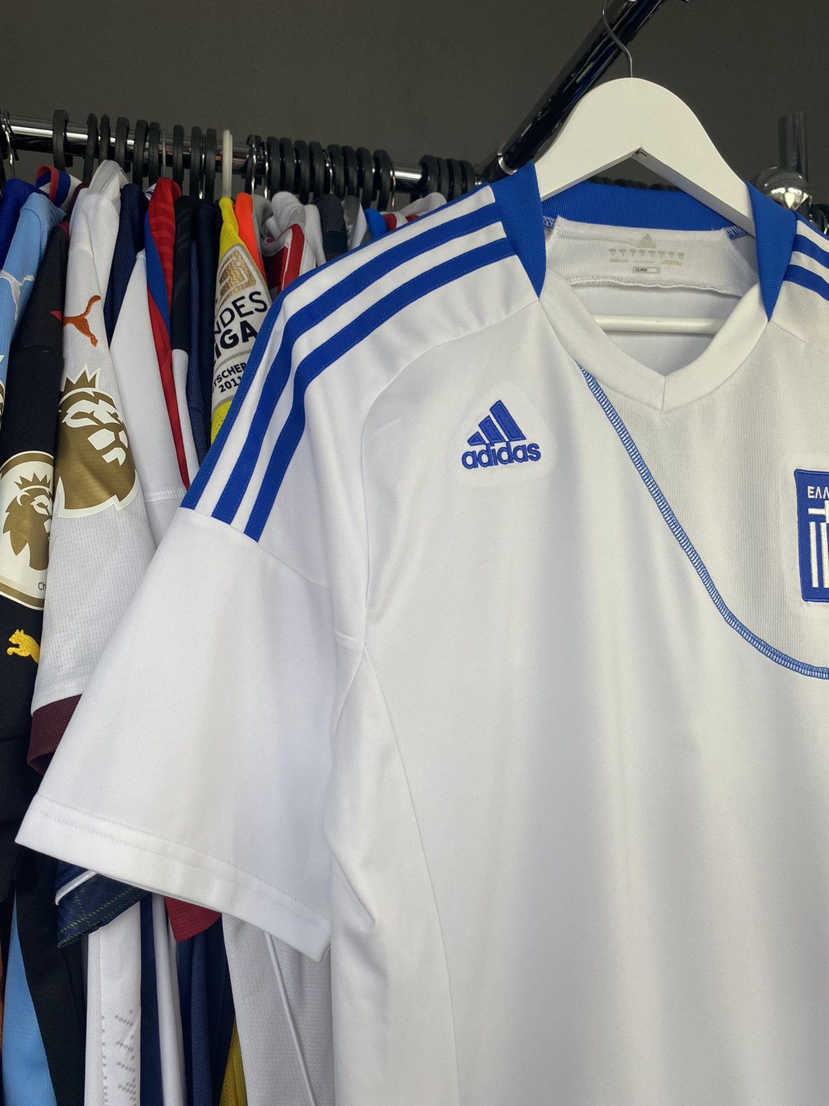 Adidas 2010/12 GREECE HOME SOCCER FOOTBALL JERSEY SHIRT Size US L / EU 52-54 / 3 - 4 Thumbnail