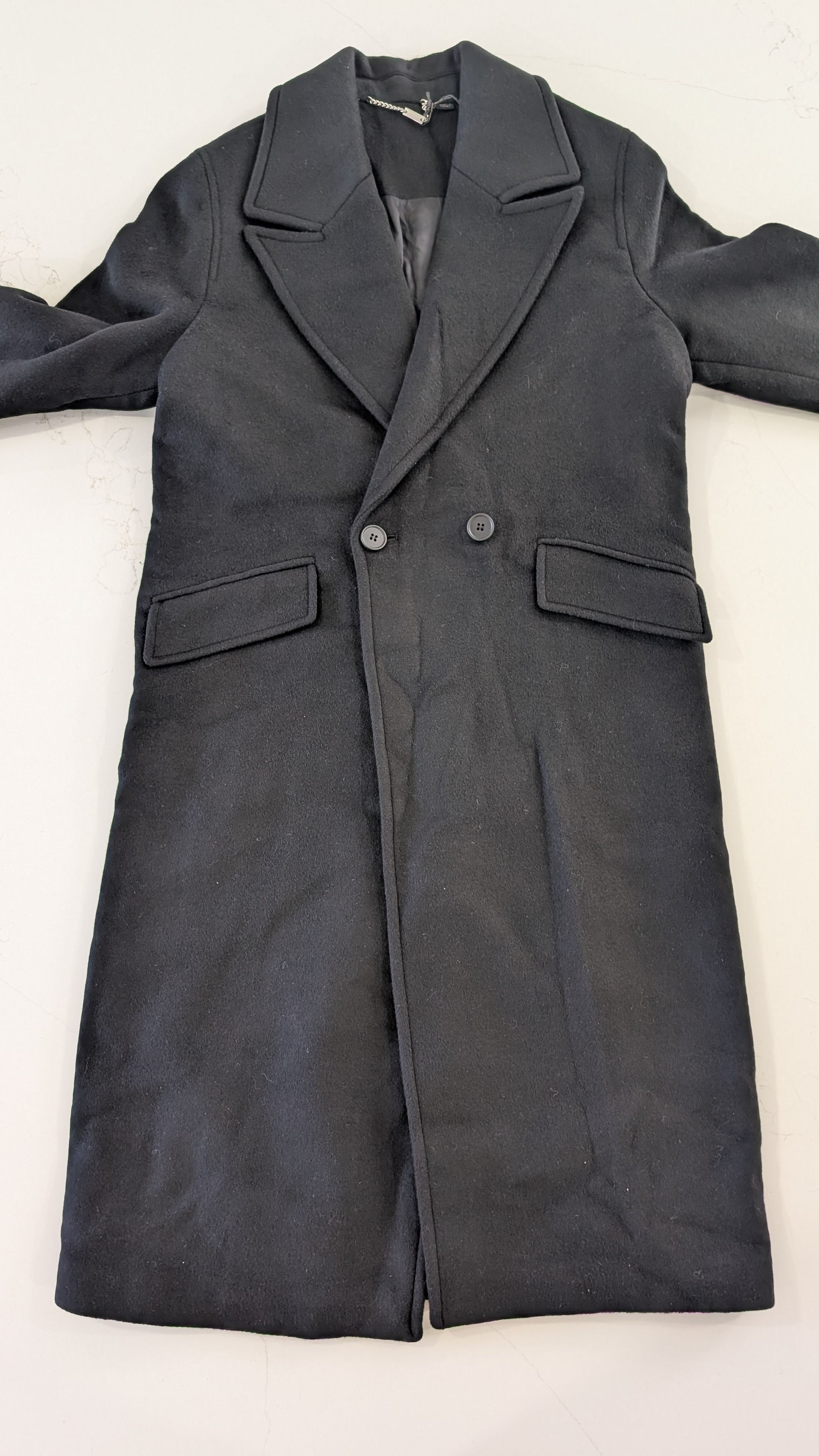 Allsaints AllSaints Mabel Coat Black Oversized Double Breasted Wool Size S / US 4 / IT 40 - 2 Thumbnail