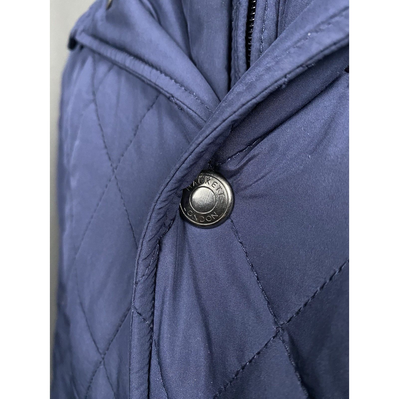 Hackett Hackett London Men's Blue Quilted Lined Insulated Waterproof Size US XL / EU 56 / 4 - 8 Thumbnail