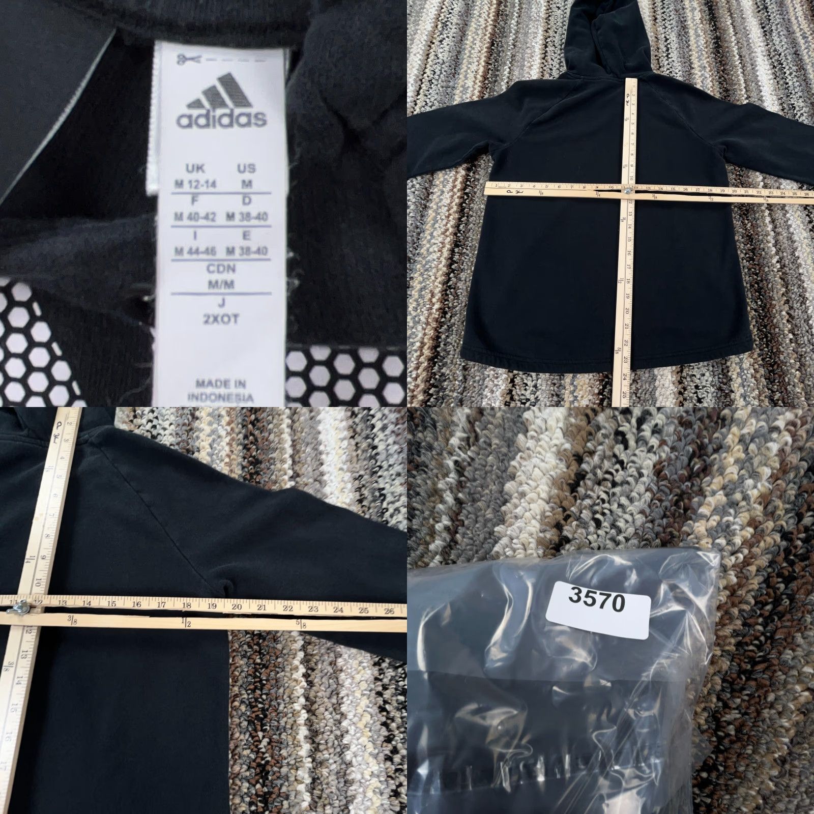 Adidas Adidas Hoodie Women Medium Black White Sweatshirt Faded Spell Out Ladies Size M / US 6-8 / IT 42-44 - 8 Thumbnail
