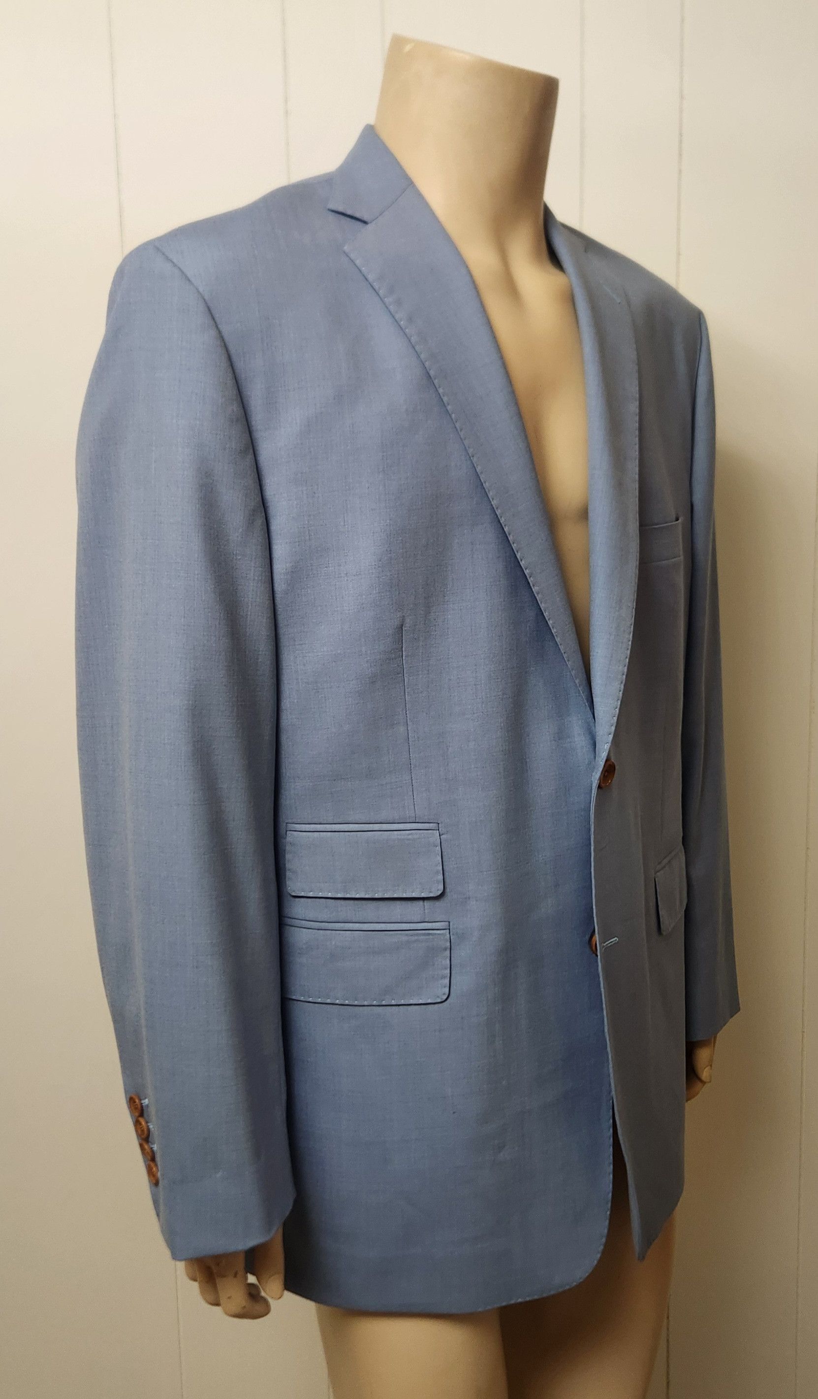 Holland & Sherry custom sport coat 42R blue wool Holland & Sherry vintage Size 42R - 2 Thumbnail