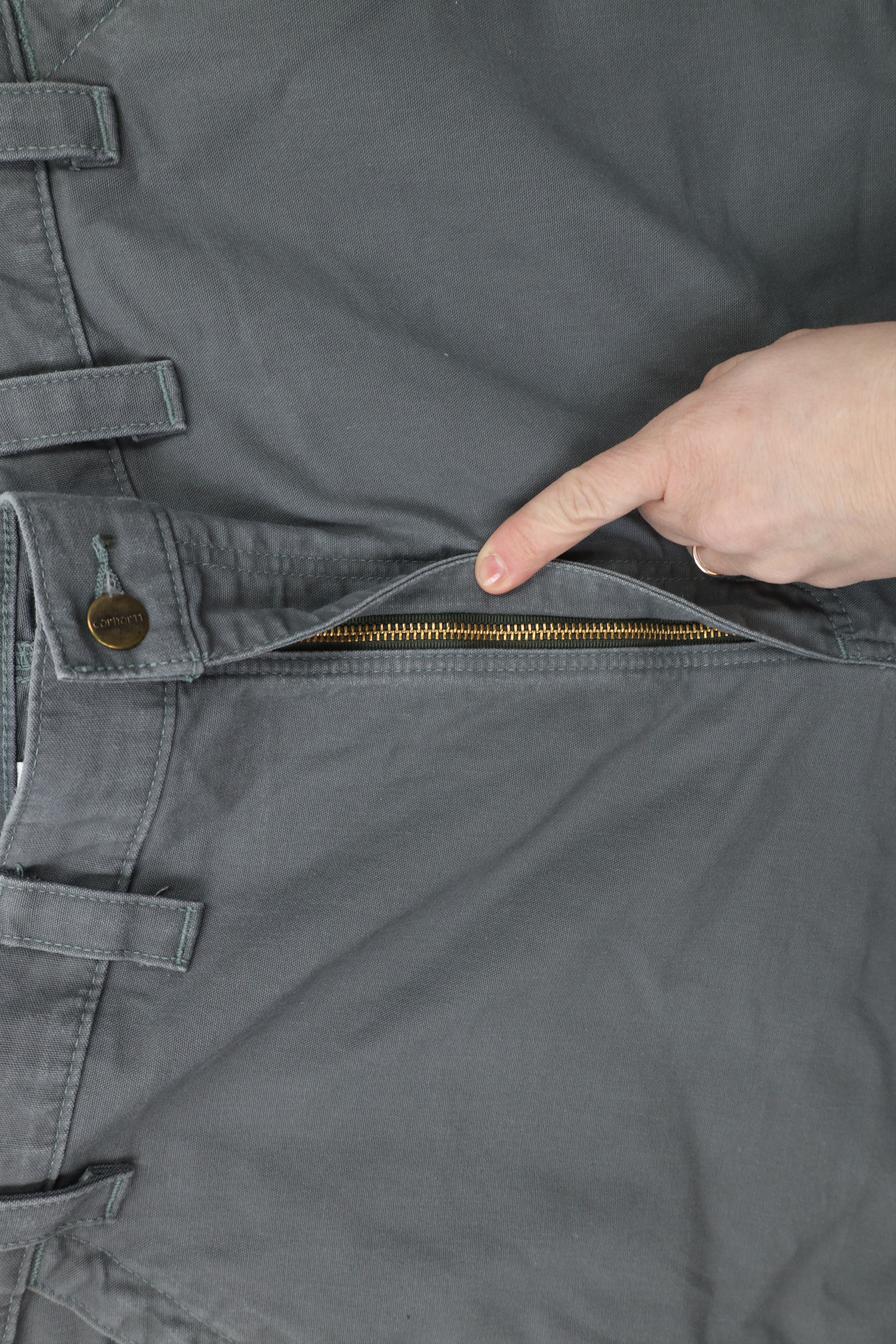 Carhartt × Vintage Vintage Y2K Carhartt Canvas Wide Leg Dungaree Pants Gray Size US 44 / EU 60 - 5 Thumbnail