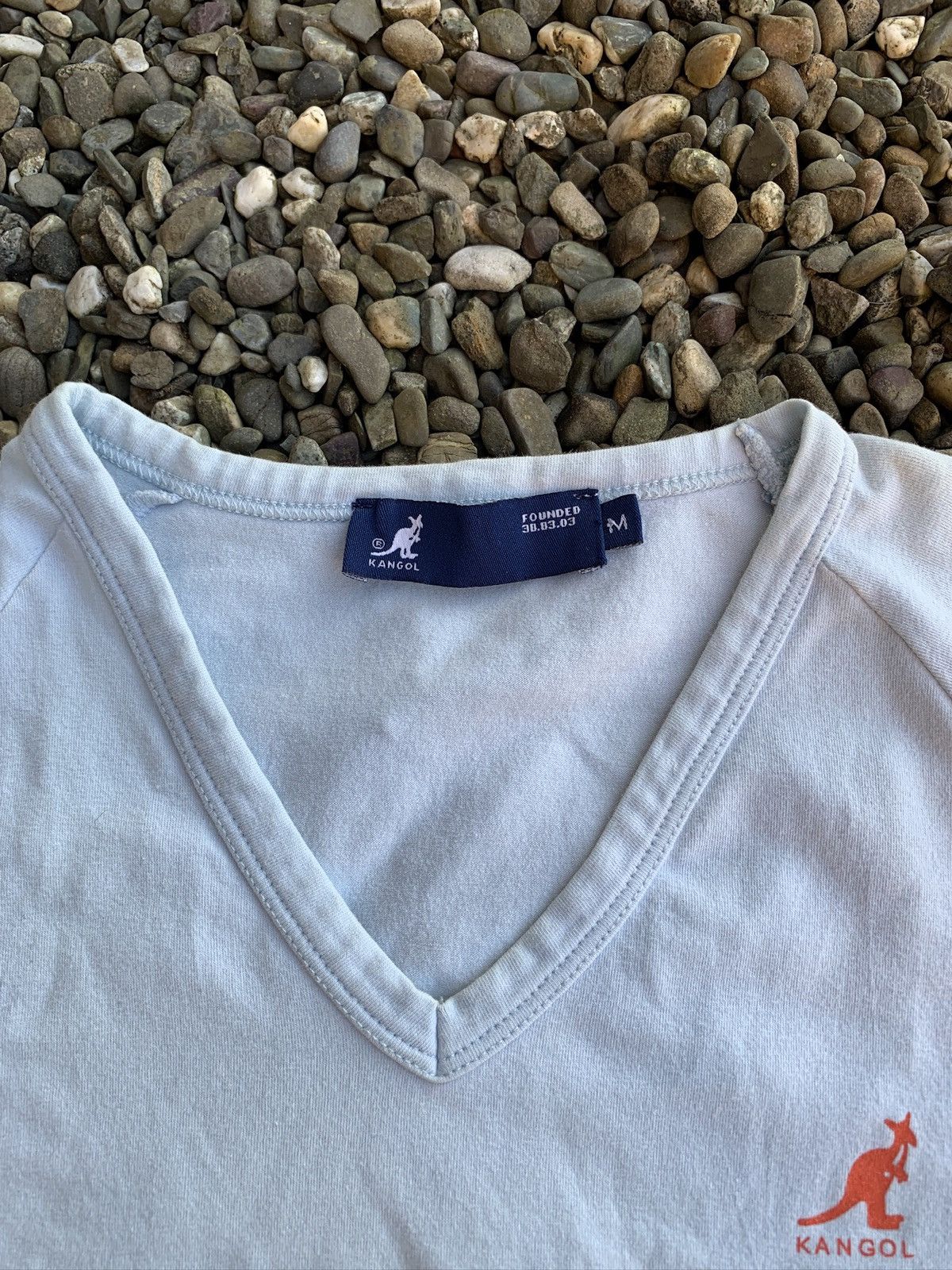 Kangol Vintage Kangol V-Neck T-Shirt Size M / US 6-8 / IT 42-44 - 6 Thumbnail