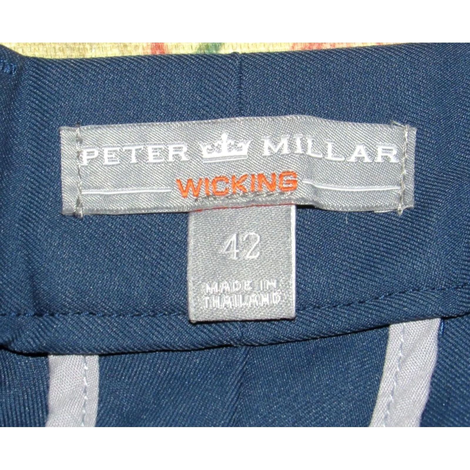Peter Millar PETER MILLAR Navy Blue 8" Wicking Chino Shorts 42 Mens Big & Tall XS-42? Size US 42 / EU 58 - 4 Thumbnail