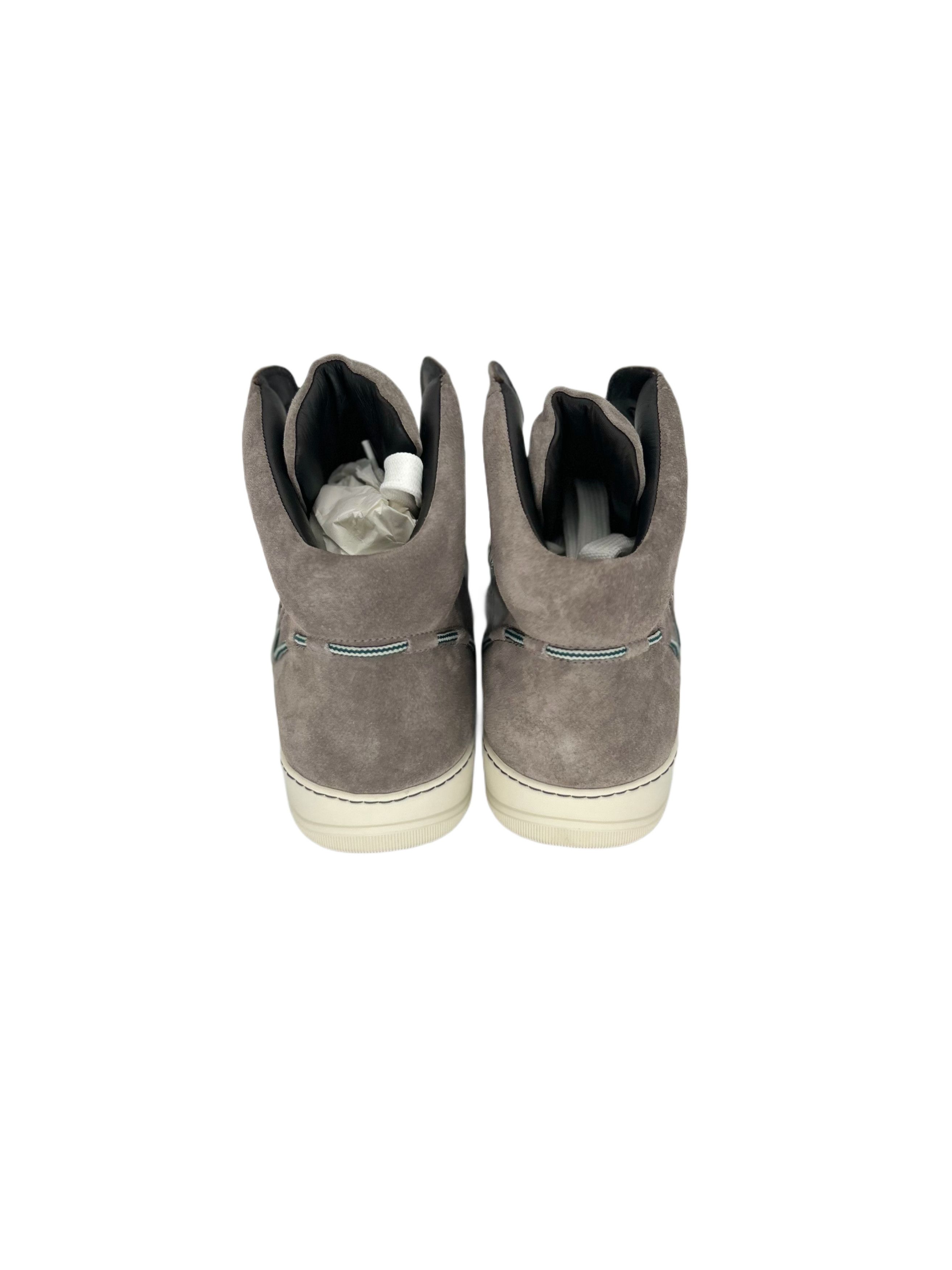 Lanvin Grey Suede Leather High Top Trainers Size US 12 / EU 45 - 6 Thumbnail