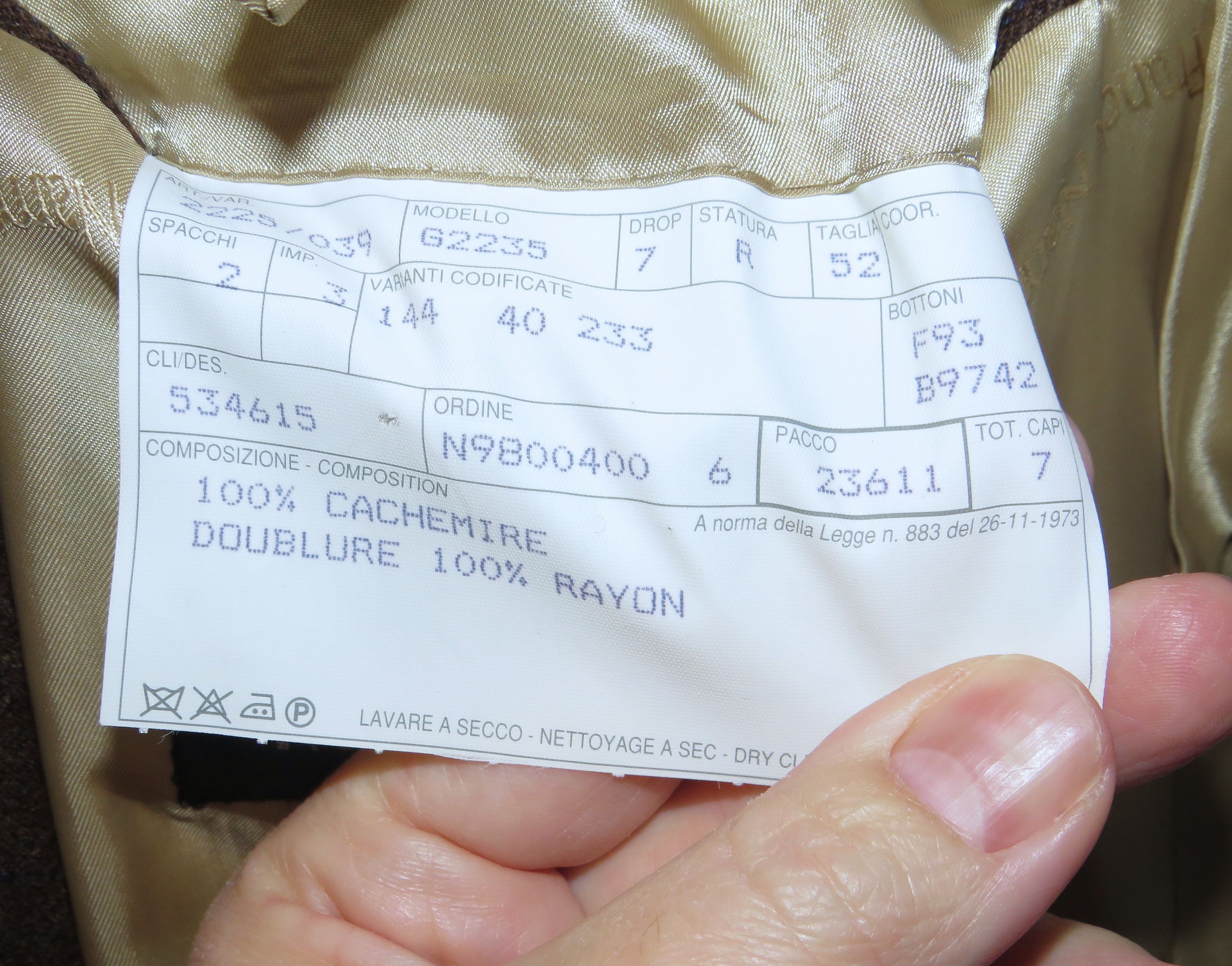 Franck Namani 100% Cashmere Brown Windowpane Three Roll Two Sport Coat 42R Size 42R - 11 Thumbnail
