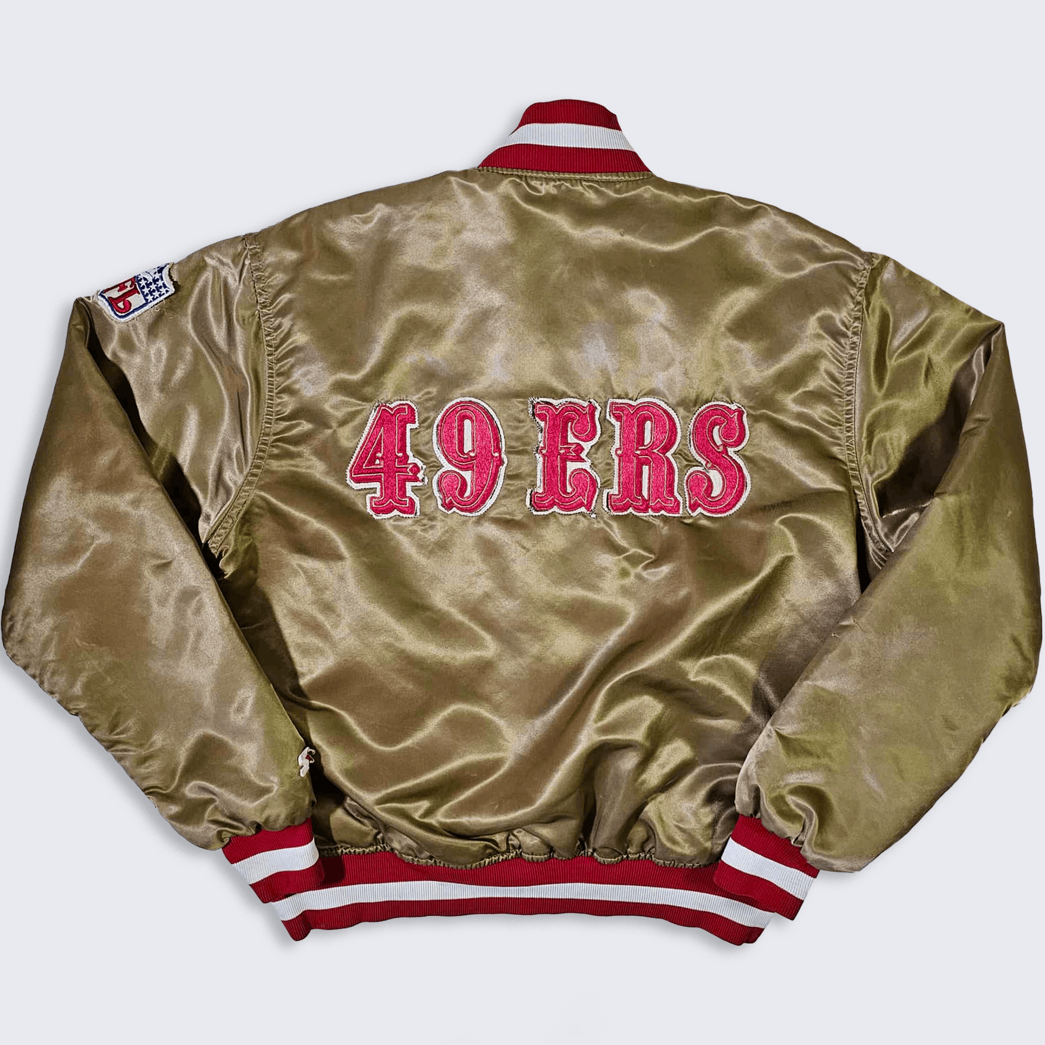 San Francisco 49ers Vintage 80s Starter Satin Bomber Jacket