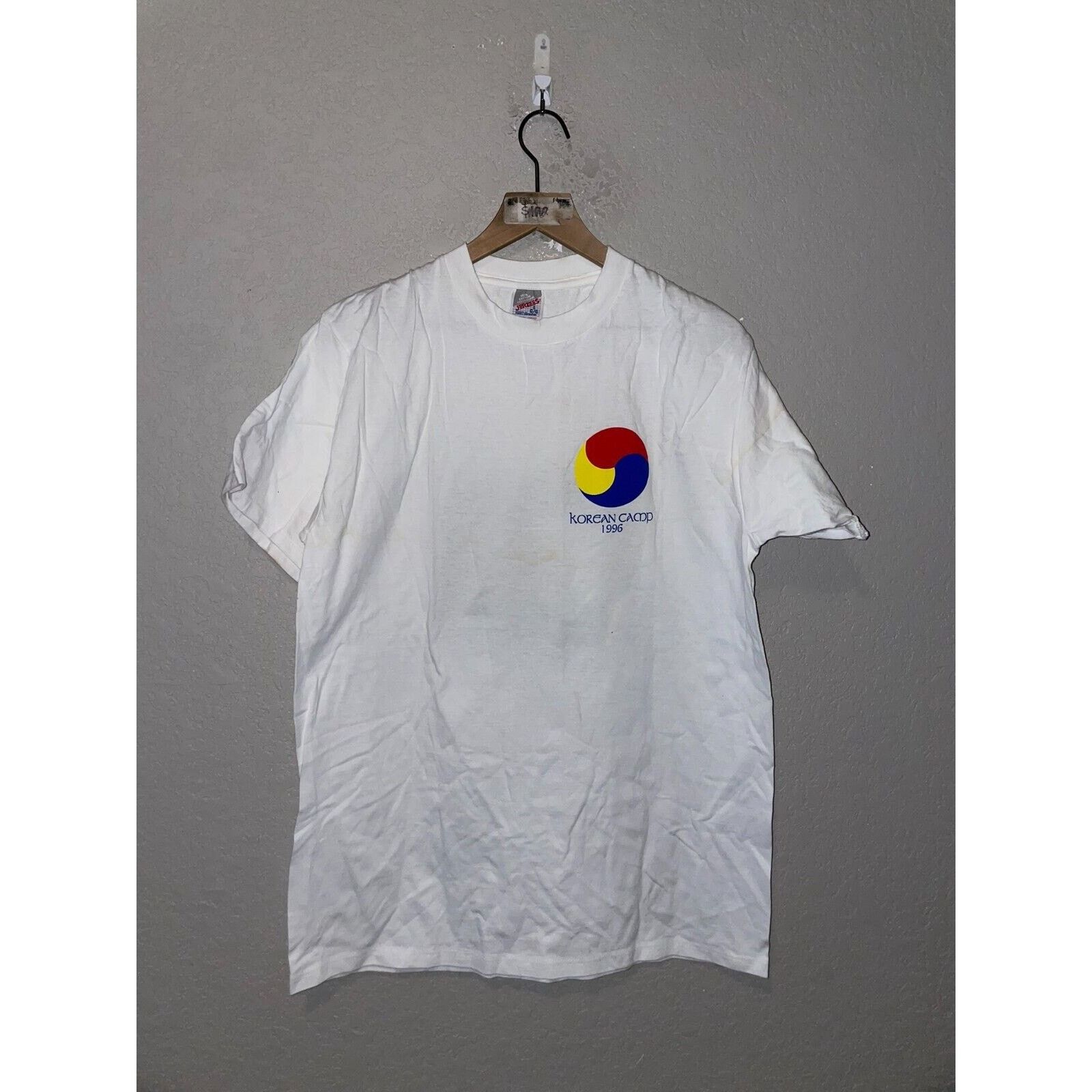 Jerzees Vintage Korea Shirt Korean Camp Tee STAINED Yellowed Jerzees Size US L / EU 52-54 / 3 - 2 Thumbnail