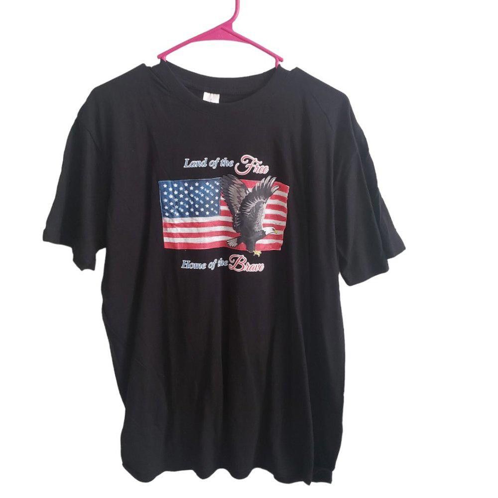 Designer CT661 "Home of the Brave" Black Unisex T-shirt L Size L / US 10 / IT 46 - 1 Thumbnail