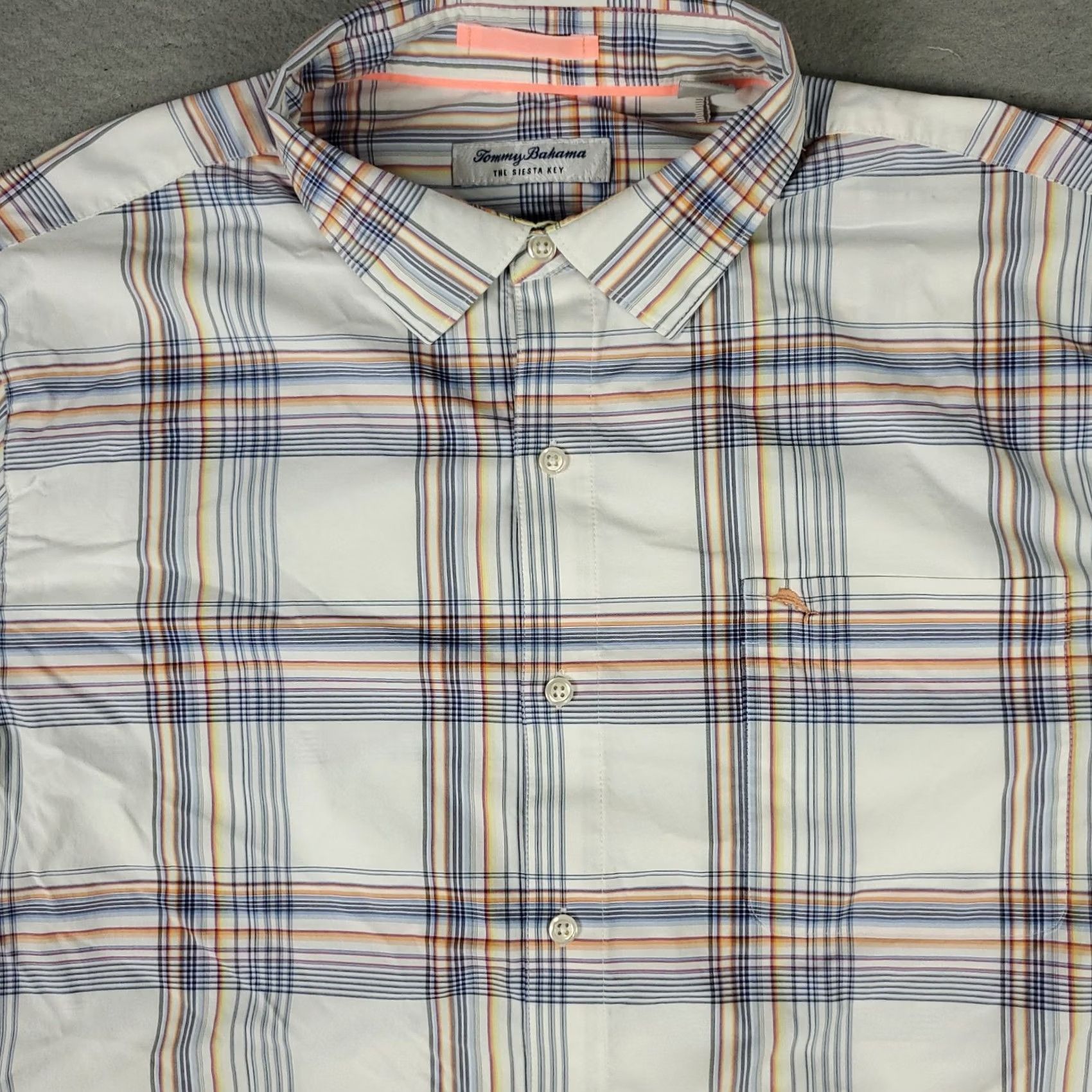 Tommy Bahama Tommy Bahama Shirt Mens XL Blue Plaid Nylon Button Up Long Sleeve Mens XL Blue Plaid Nylon Button-Up Shirt Size US XL / EU 56 / 4 - 2 Thumbnail