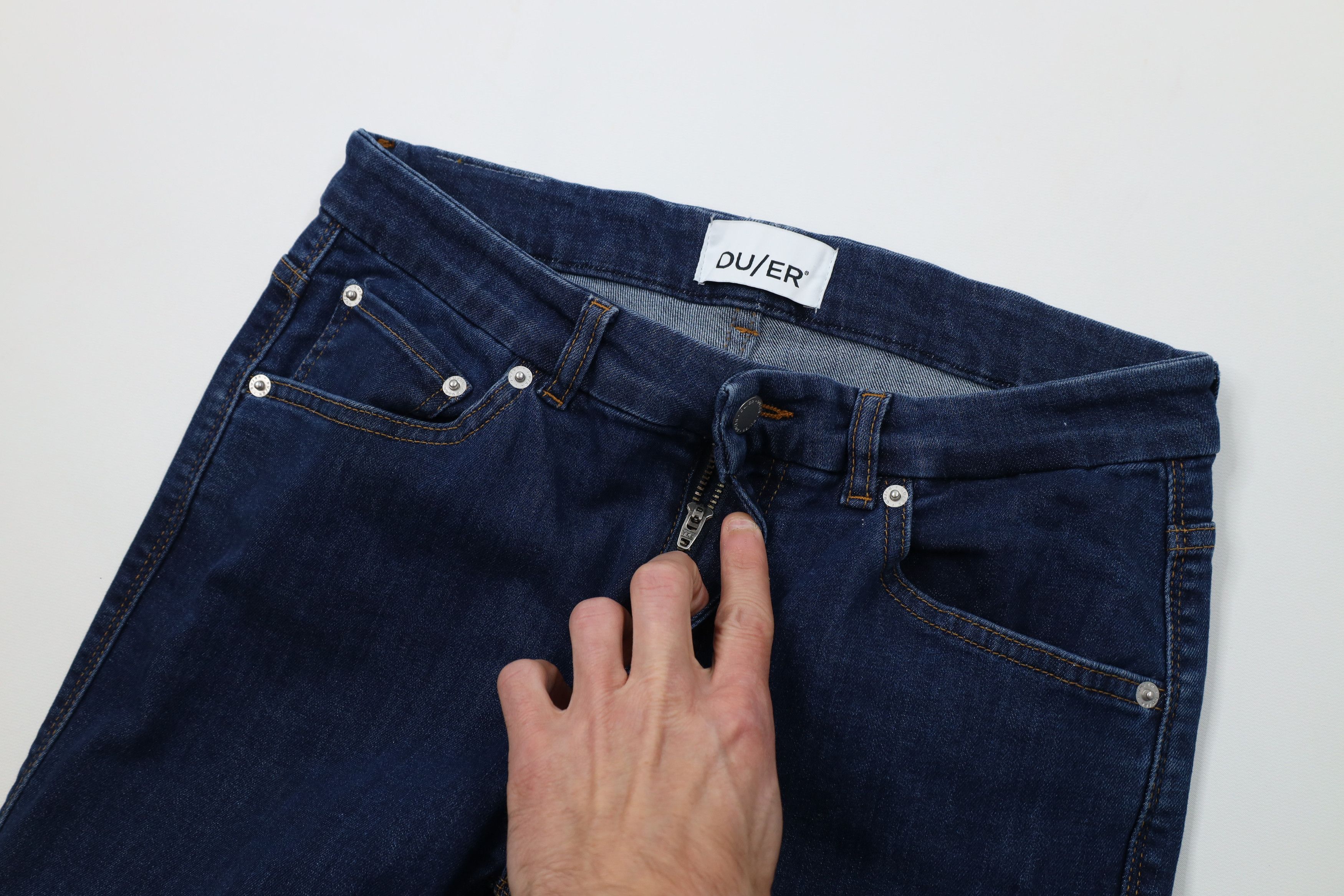 Vintage DU/ER DUER Fit Skinny Leg Stretch Denim Jeans Pants Blue Size 29" - 6 Thumbnail