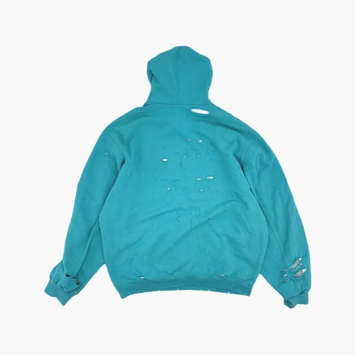 Balenciaga Balenciaga Distressed Logo Hoodie in Light Blue 0079-2507 Size US M / EU 48-50 / 2 - 2 Thumbnail