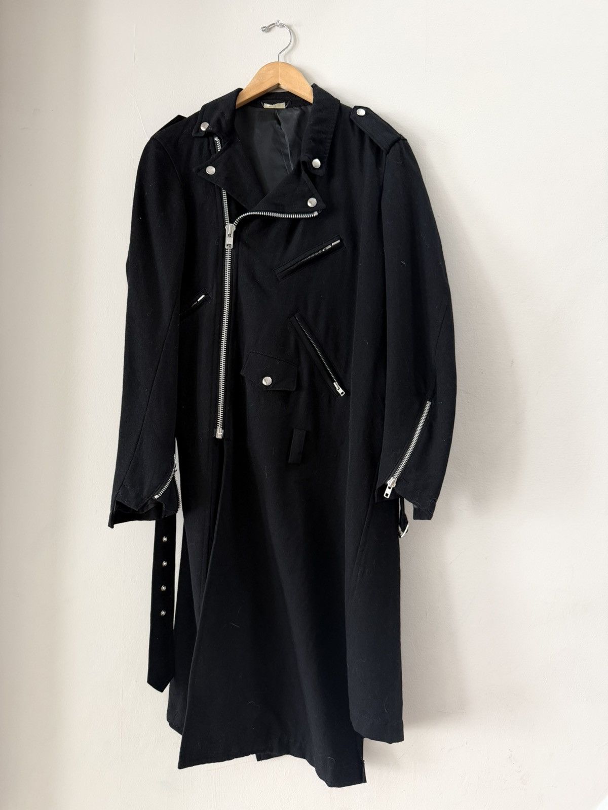 Comme des Garcons Homme Plus Black long biker light jacket Comme Des Garçons Homme Plus Size US S / EU 44-46 / 1 - 1 Thumbnail