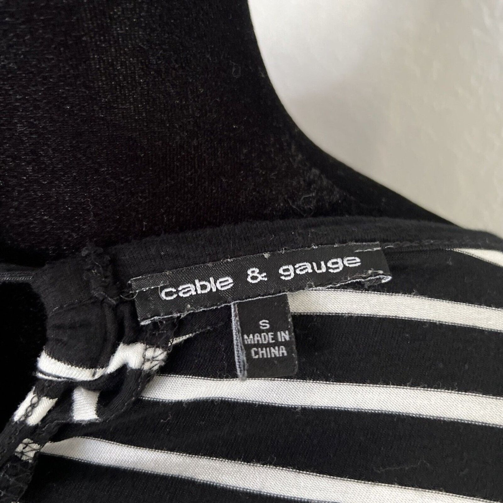 Other Cable & Gauge Top Short Sleeve Blouse Small Black Striped Size S / US 4 / IT 40 - 8 Thumbnail