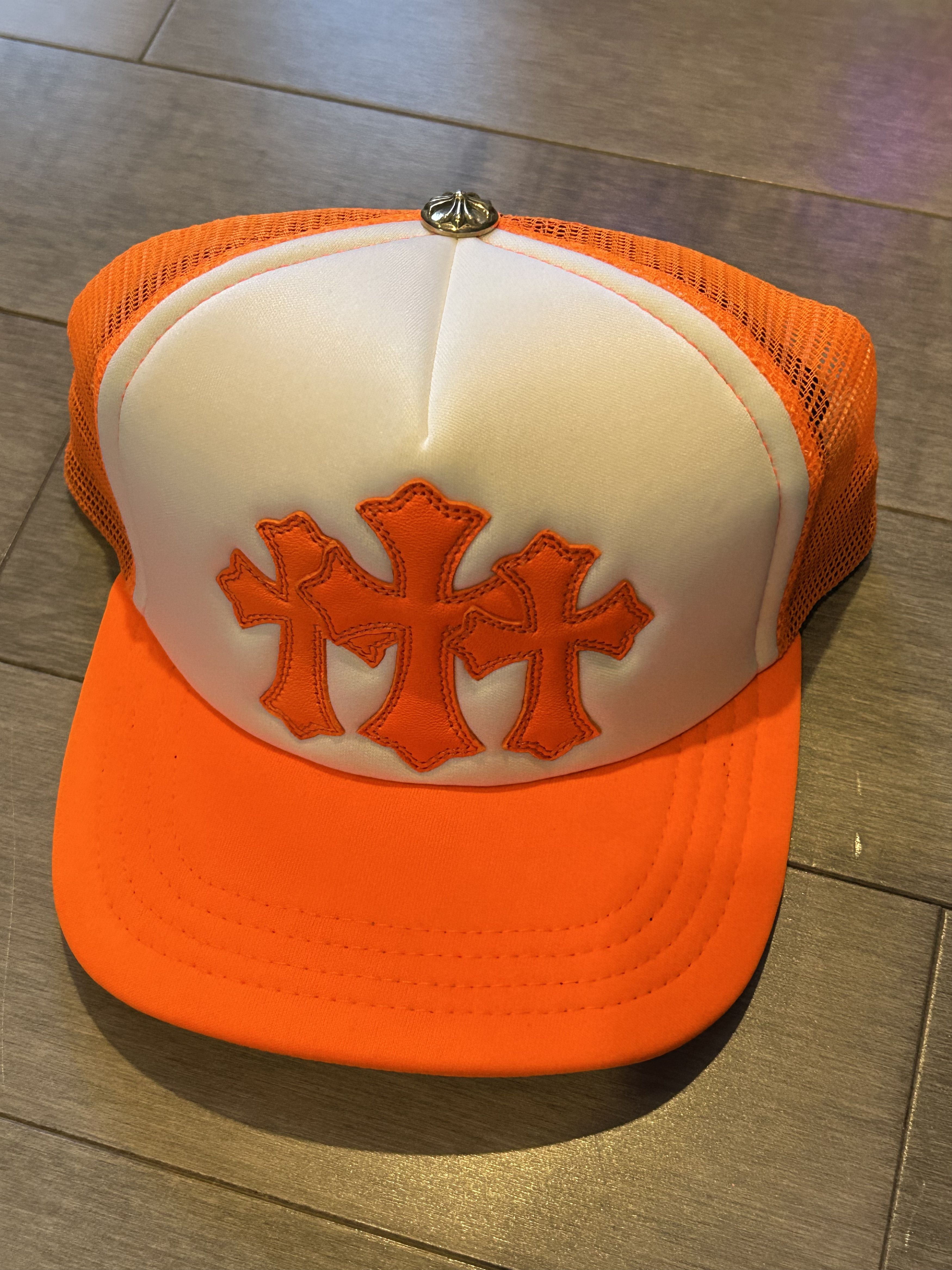 Chrome Hearts Chrome Hearts Cemetery Leather Patch Trucker Hat Orange Size ONE SIZE - 1 Thumbnail