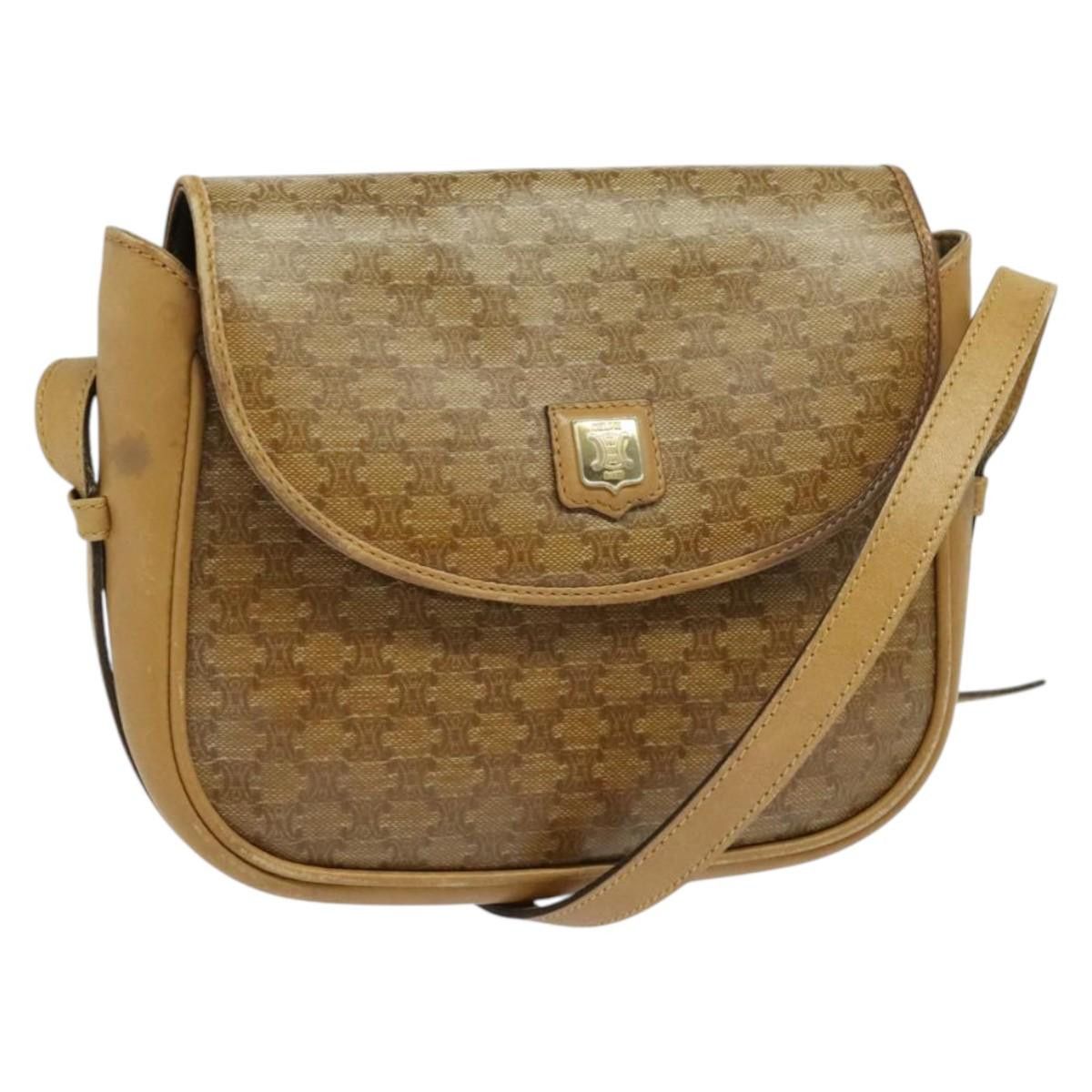 Celine CELINE Macadam Canvas Shoulder Bag Beige Gold Size ONE SIZE - 1 Thumbnail