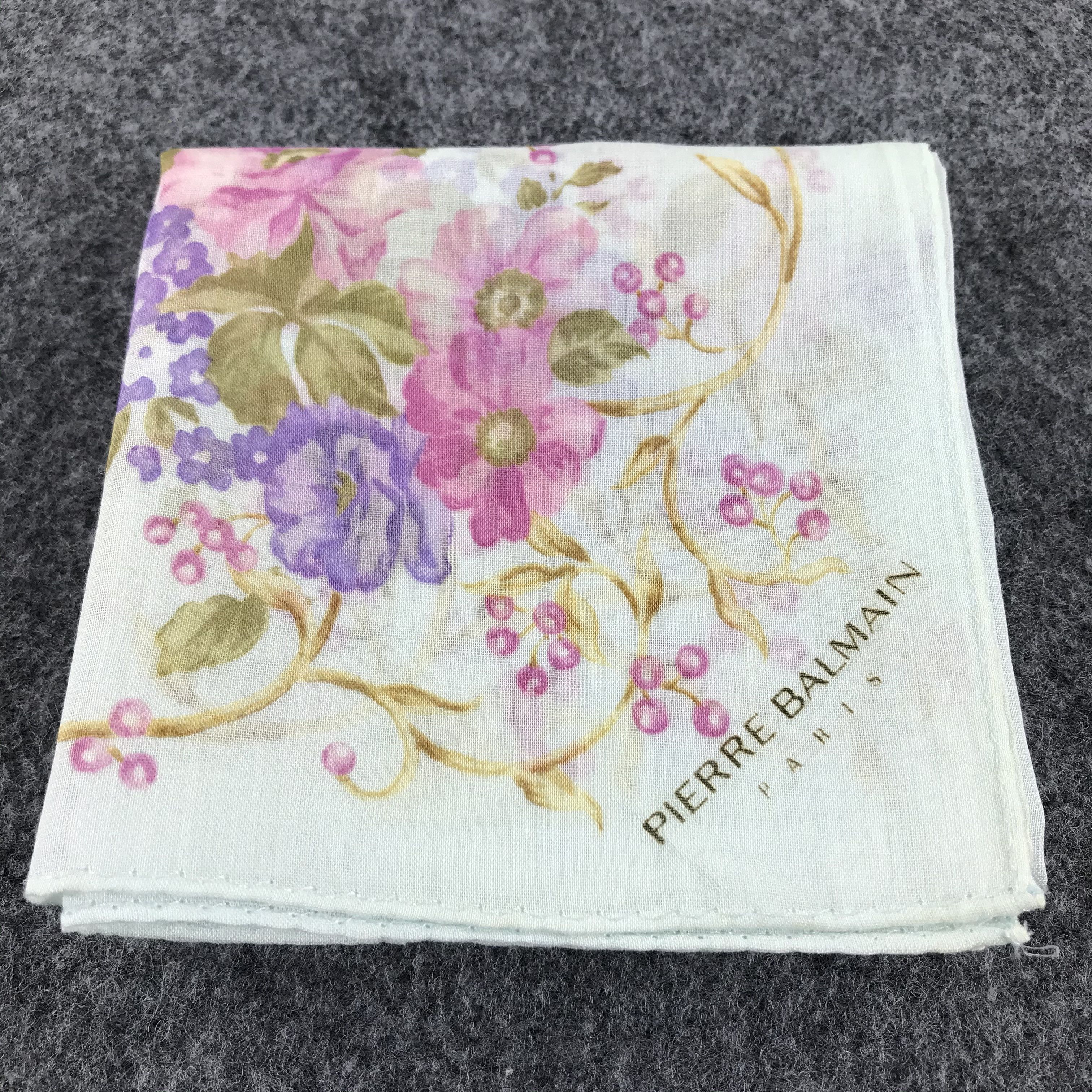 Pierre Balmain Pierre Balmain Floral Handkerchief Neckerchief Bandana H412 Size ONE SIZE - 7 Thumbnail