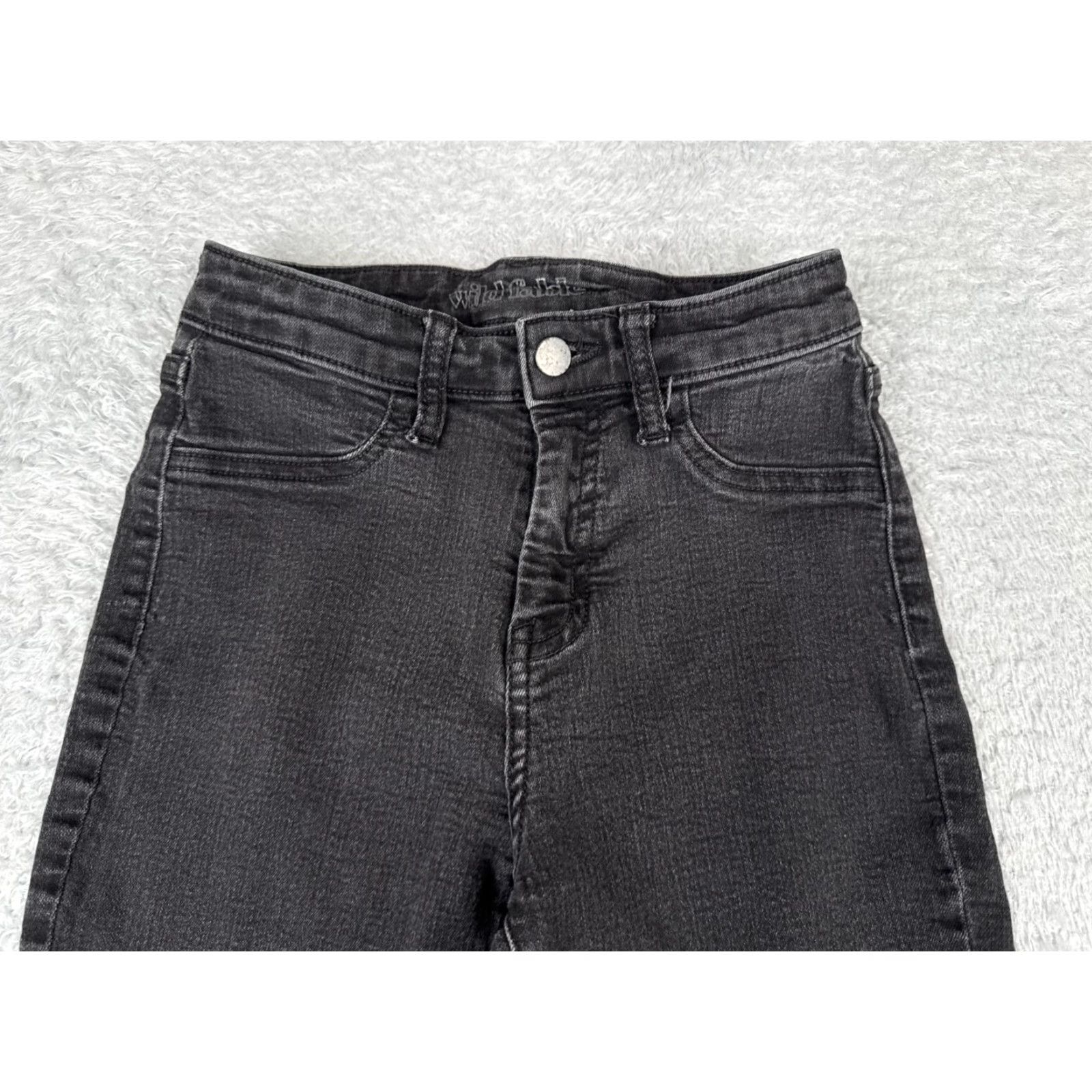 Vintage Wild Fabel Jeans 00 Black Mid Rise Skinny Cotton Blend 25x27 Womens Size 24" / US 00 / IT 34 - 4 Thumbnail