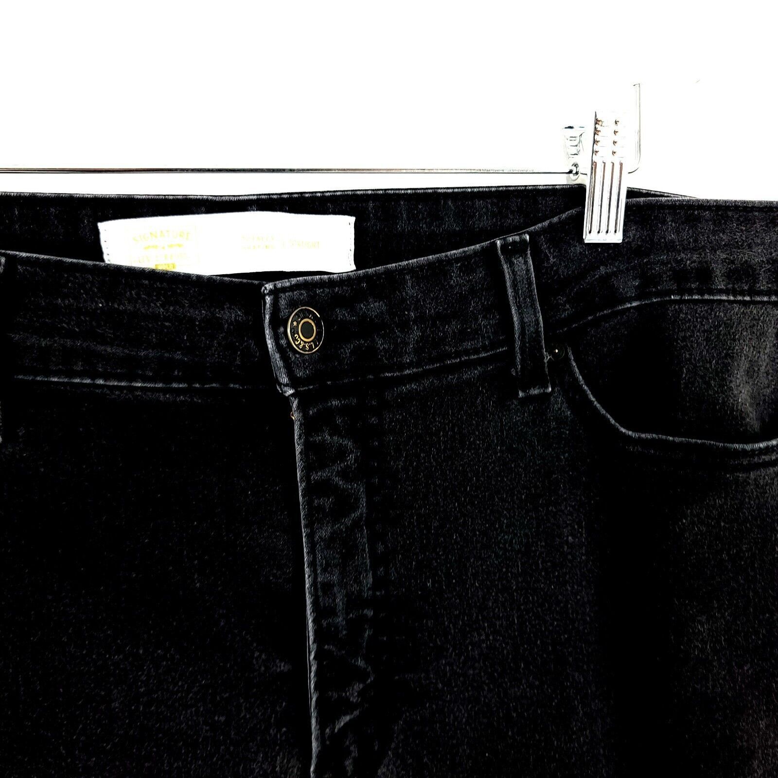 Levi's Levi's Signature Totally Shaping Straight Black Denim High R Size 36" / US 14 / IT 50 - 2 Thumbnail