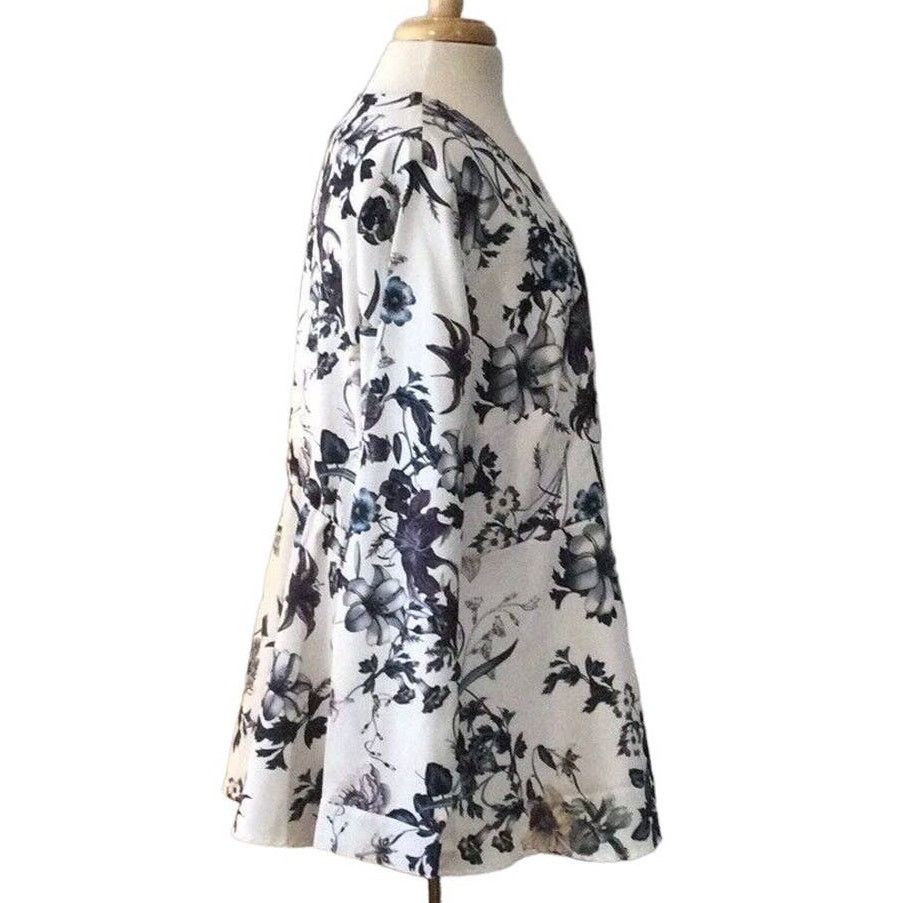 Other Agnes Orinda Floral Side Zip V-Neck Long Sleeve Blouse SZ 3X Size 3XL / US 20-22 - 2 Thumbnail