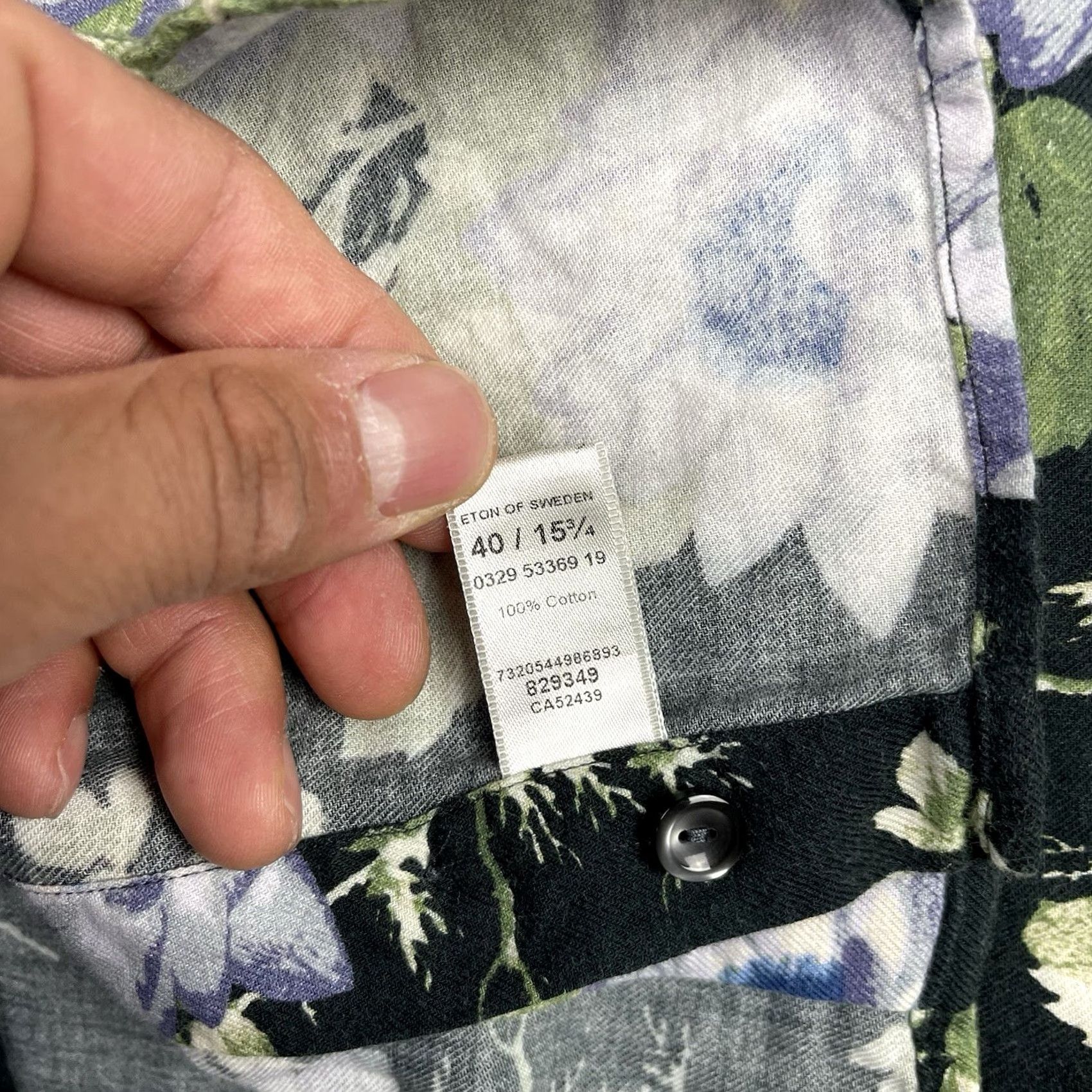 Eton Eton Shirt Mens M 40 15-3/4 Black Floral Contemporary Button-Up Long Sleeve Shirt Mens Black Floral Button-Up Size US M / EU 48-50 / 2 - 7 Thumbnail