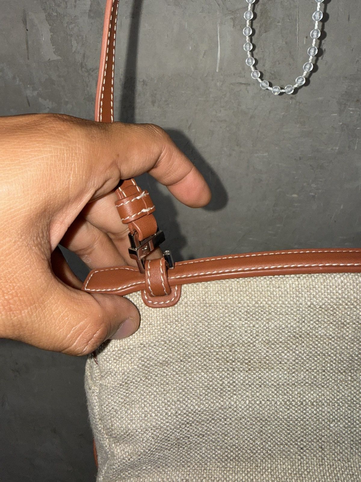 Loro Piana Loro Piana Extra Pocket L19 Canvas & Leather Top Handle Bag Size ONE SIZE - 8 Thumbnail