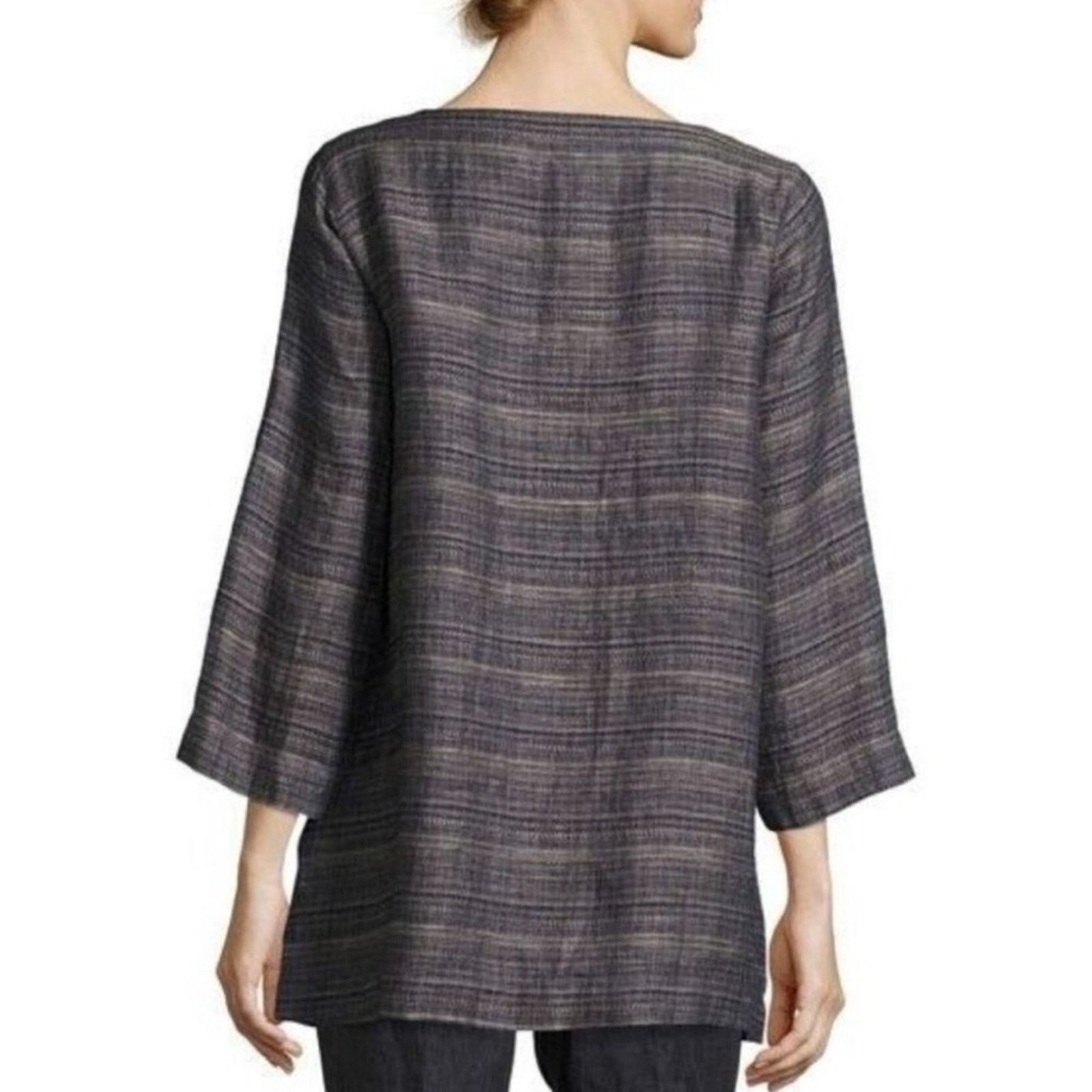 Eileen Fisher Eileen Fisher Coastline Organic Linen Button Down Tunic Top Size S / US 4 / IT 40 - 2 Thumbnail