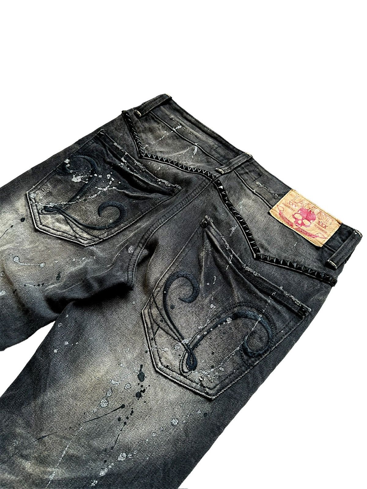 Yasuyuki Ishii 00’s LAGUST dusty studded gothic denim jeans Size US 30 / EU 46 - 6 Thumbnail