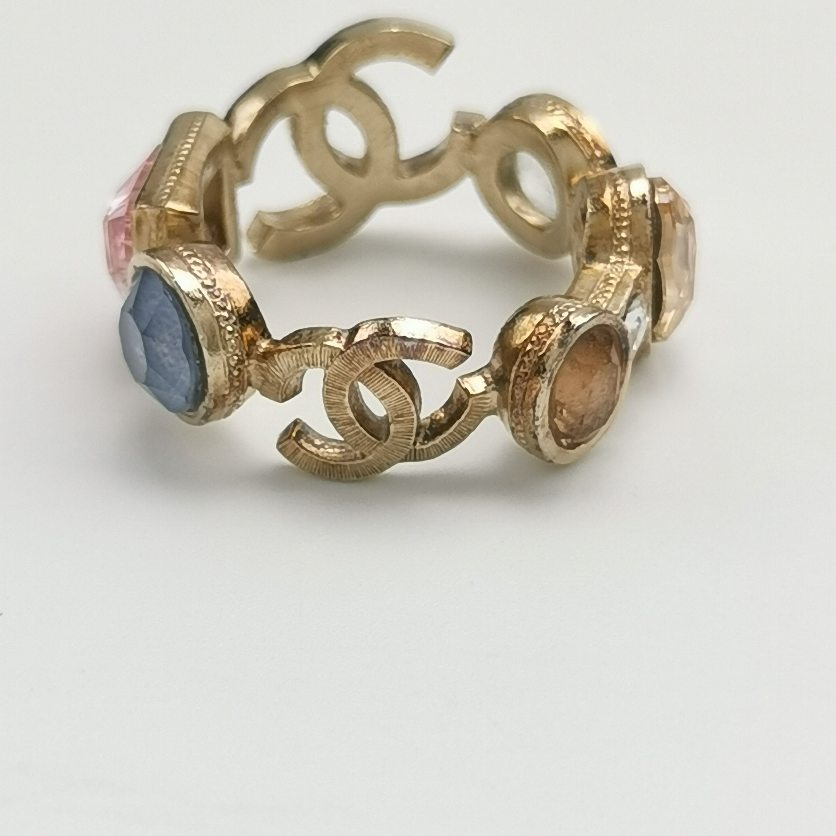 Chanel Chanel Crystal Double C Logo Ring Size 14 -z2505 Size ONE SIZE - 8 Thumbnail