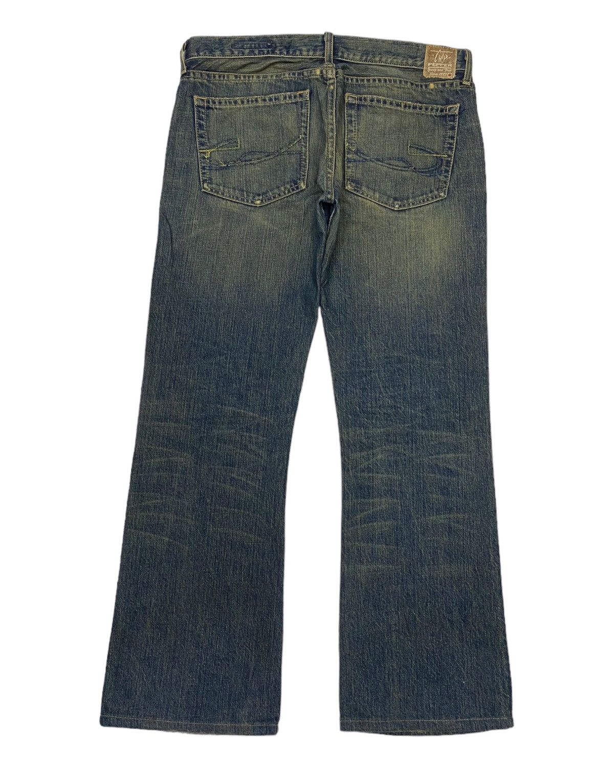 If Six Was Nine 🔥CHIP & PEPPER RUSTY MUD WASH DENIM FLARE JEANS Size 32" / US 10 / IT 46 - 2 Thumbnail