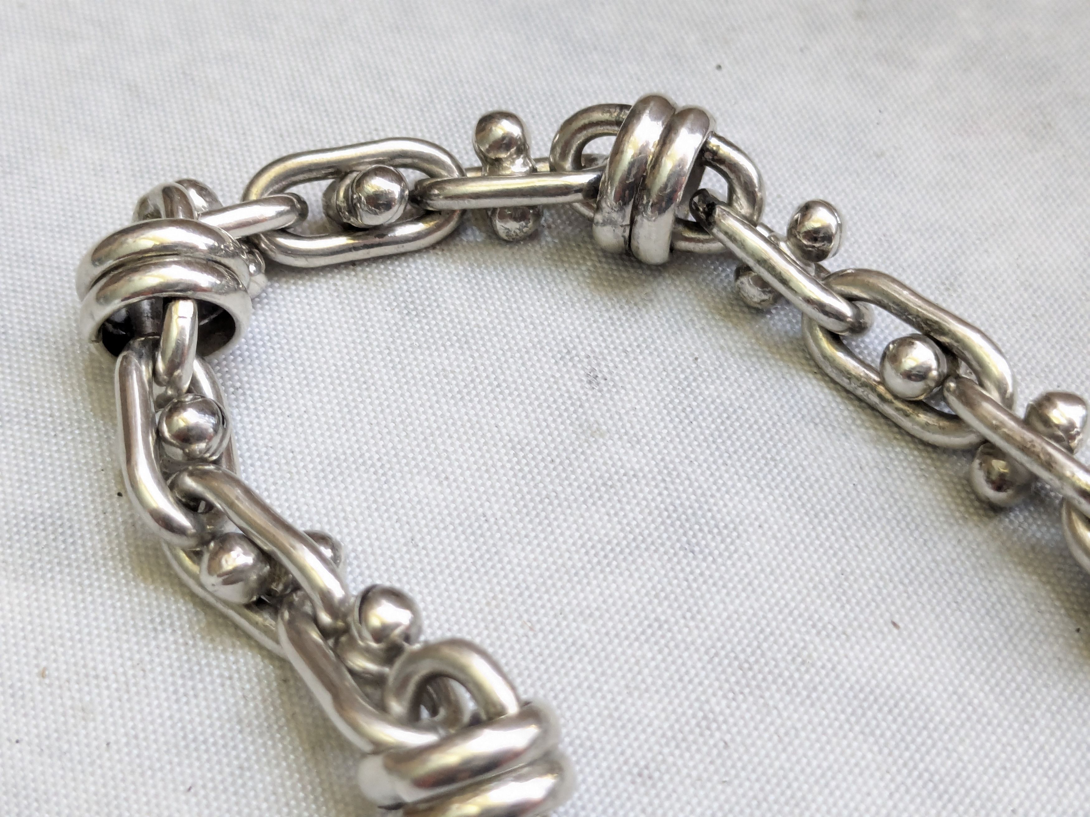 Jewelry Sterling Silver Bracelet DNA Knot 6.25" Biker Heavy Size ONE SIZE - 11 Thumbnail