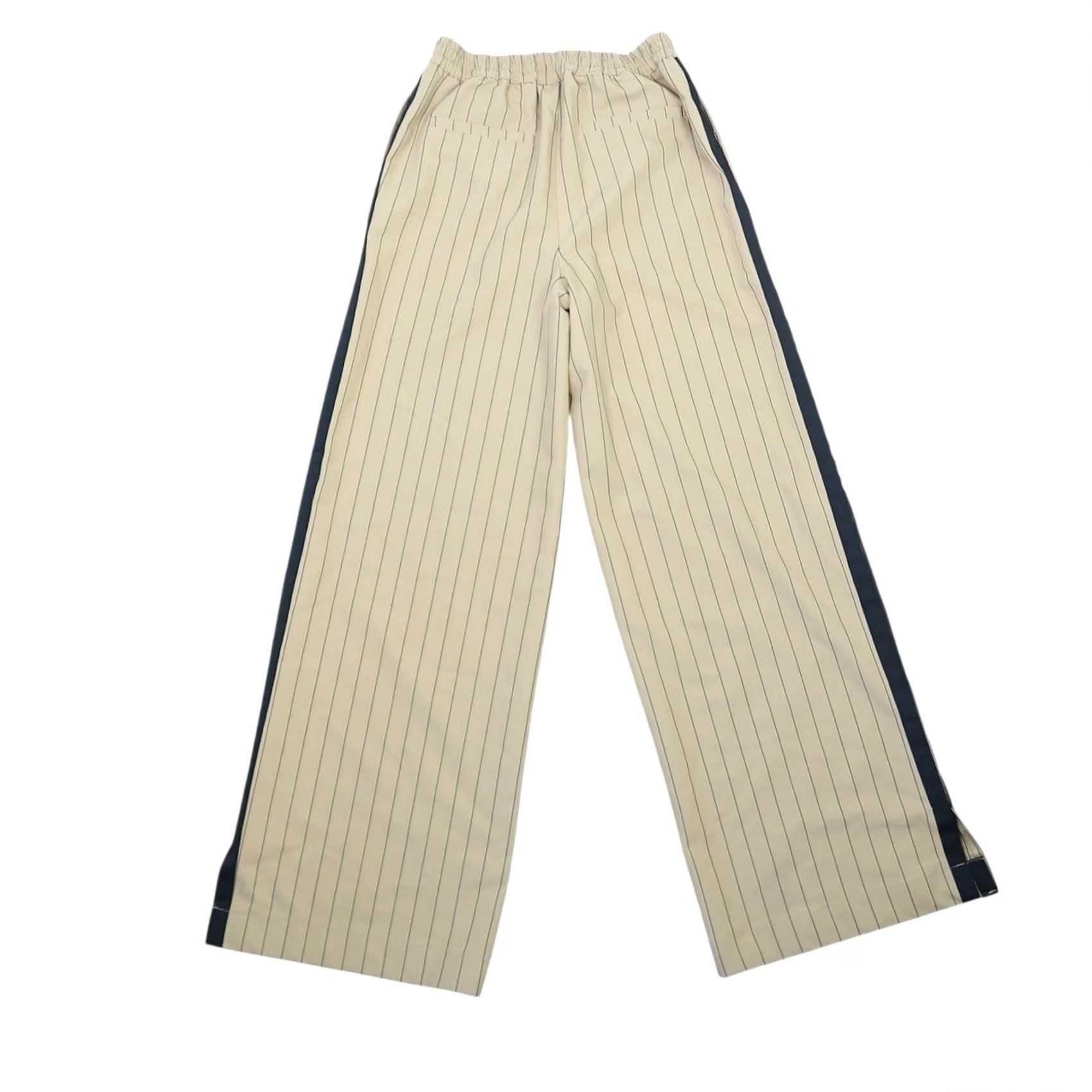 Vintage Target La Ligne Collab Tan Black Pinstripe Wide Leg Pants XXS Womens Size 24" / US 00 / IT 34 - 3 Thumbnail