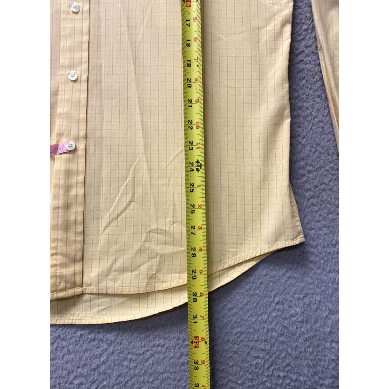Izod VINTAGE IZOD Men's Casual Button-Down Shirt Long Sleeve Check Cotton M Yellow 90s Mens Size US M / EU 48-50 / 2 - 6 Thumbnail