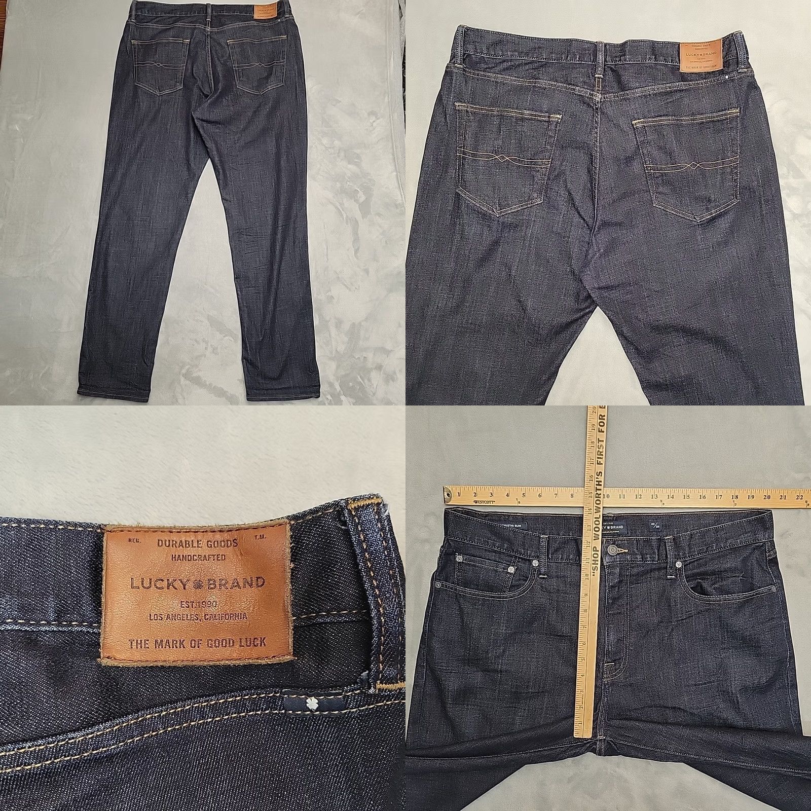 Lucky Brand Lucky Brand Jeans Mens 40x34 Blue Dark Wash Denim 410 Athletic Straight Leg Shirt? Size US 40 / EU 56 - 8 Thumbnail