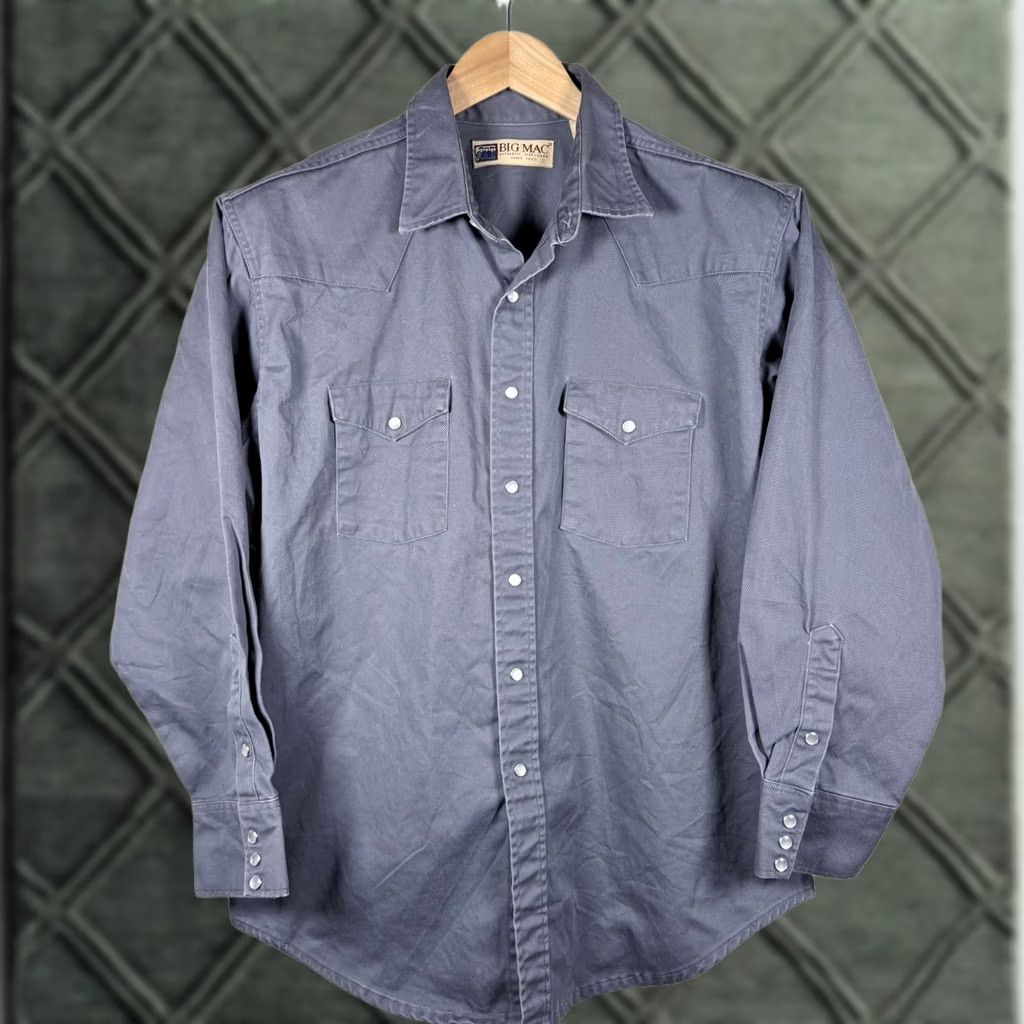 Vintage Vintage Big Mac Shirt Gray XL Men Western Pearl Snap Cowboy Rodeo USA Made Size US XL / EU 56 / 4 - 1 Thumbnail