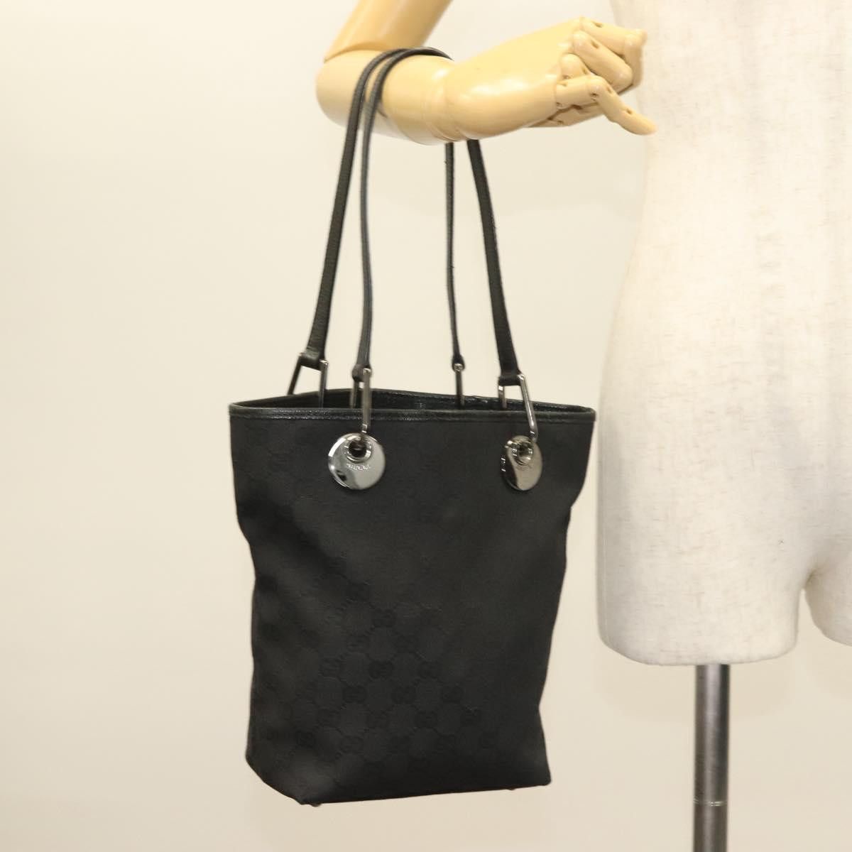 Gucci GUCCI GG Canvas Tote Bag Black Size ONE SIZE - 22 Thumbnail