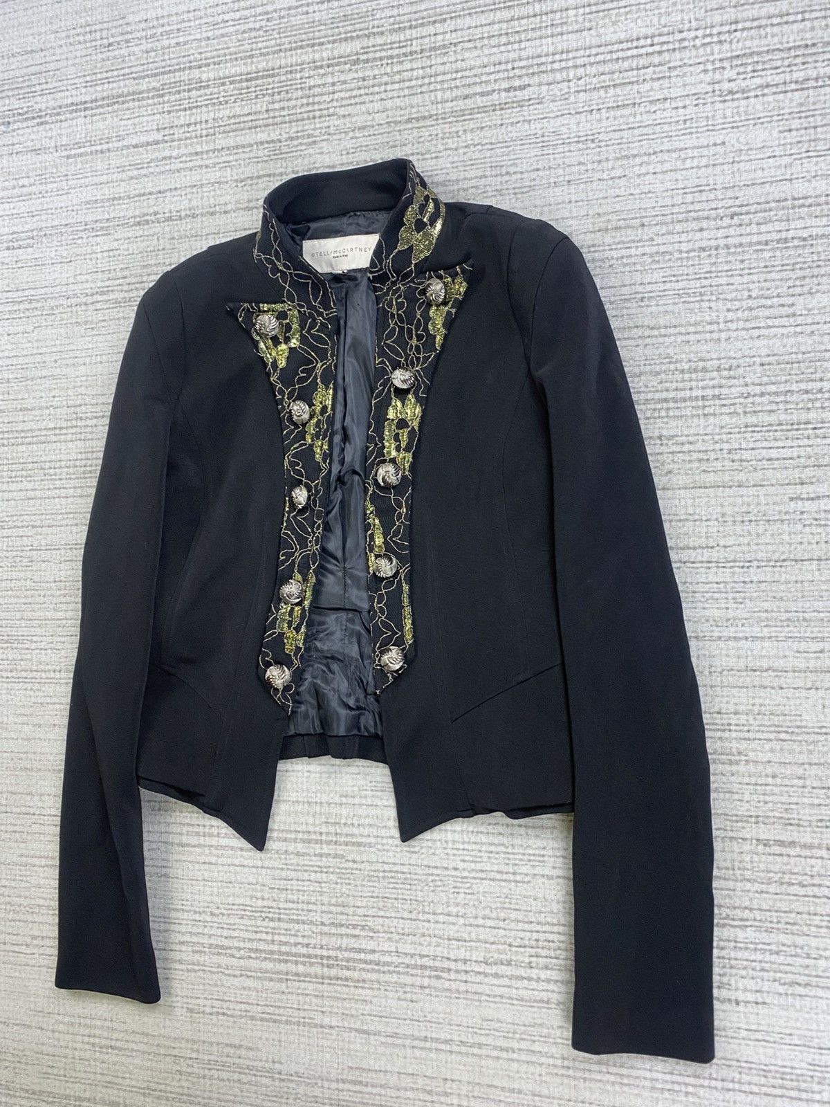 Stella McCartney × Vintage Vtg Stella Mccartney Rare Bolero Style Cropped Silk Blazer Size S / US 4 / IT 40 - 4 Thumbnail