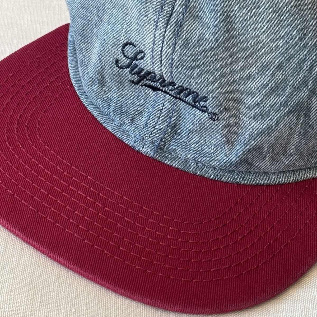 Supreme SUPREME DENIM 6 PANEL CAP CURSIVE LOGO EMBROIDERED Size ONE SIZE - 7 Thumbnail